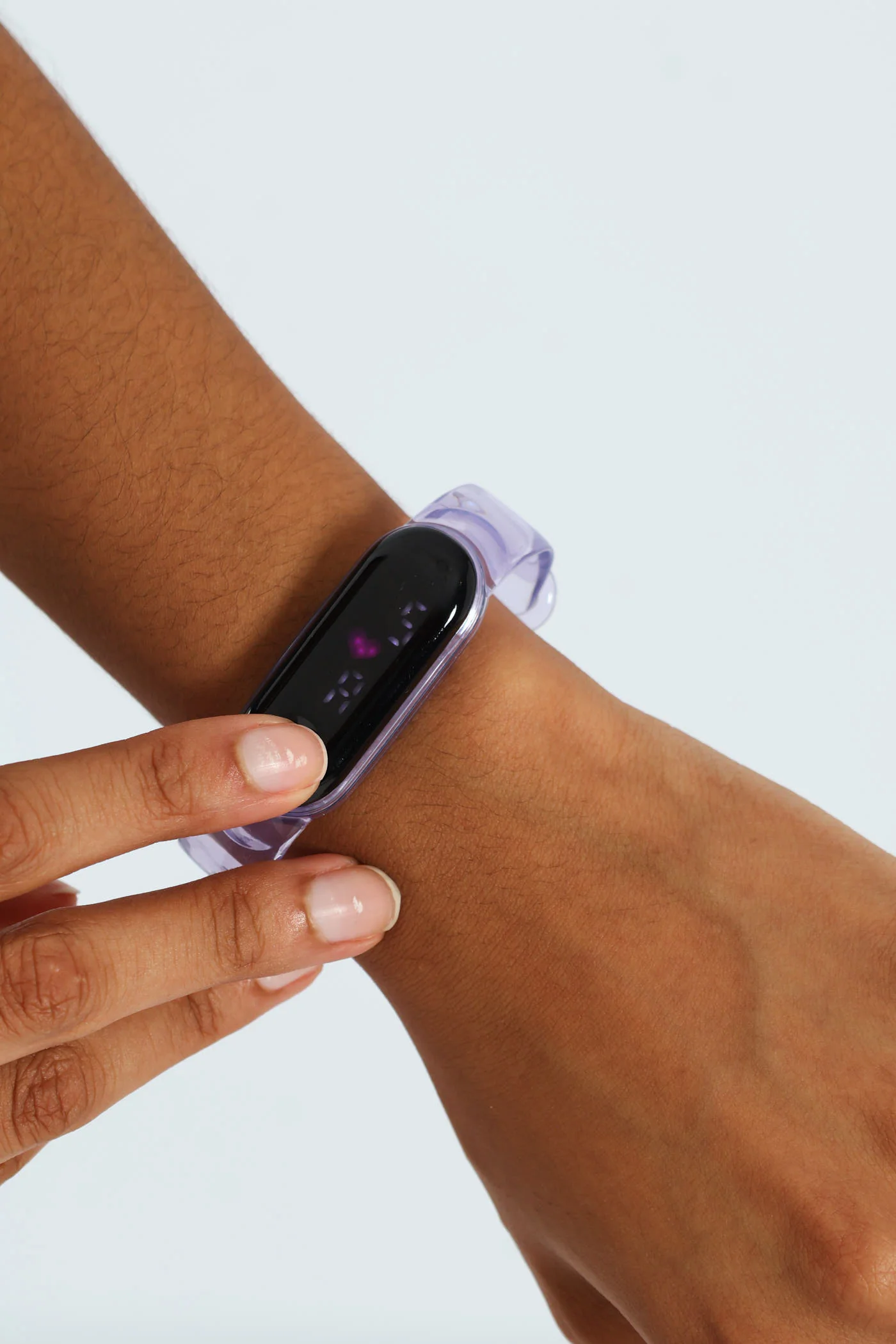 Pre-Girls Led Rectangle Watch - Lilac - Image 3