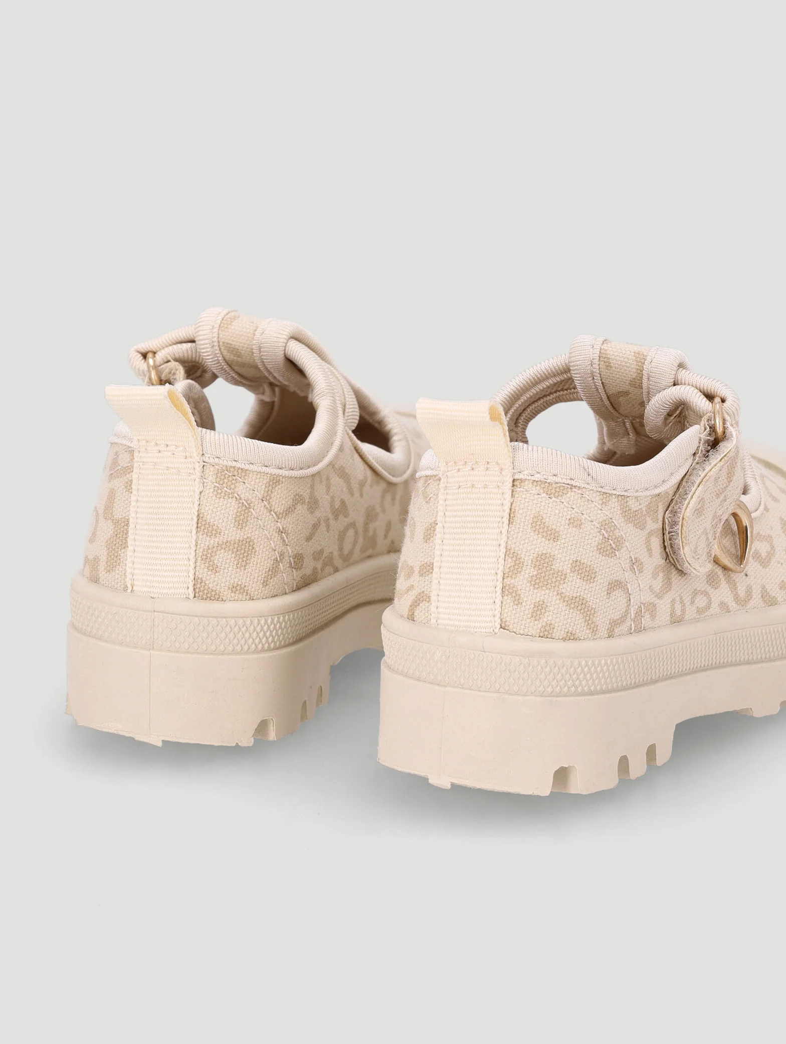 Pre-Girls Leopard T-Bar Pump - Cream - Image 5