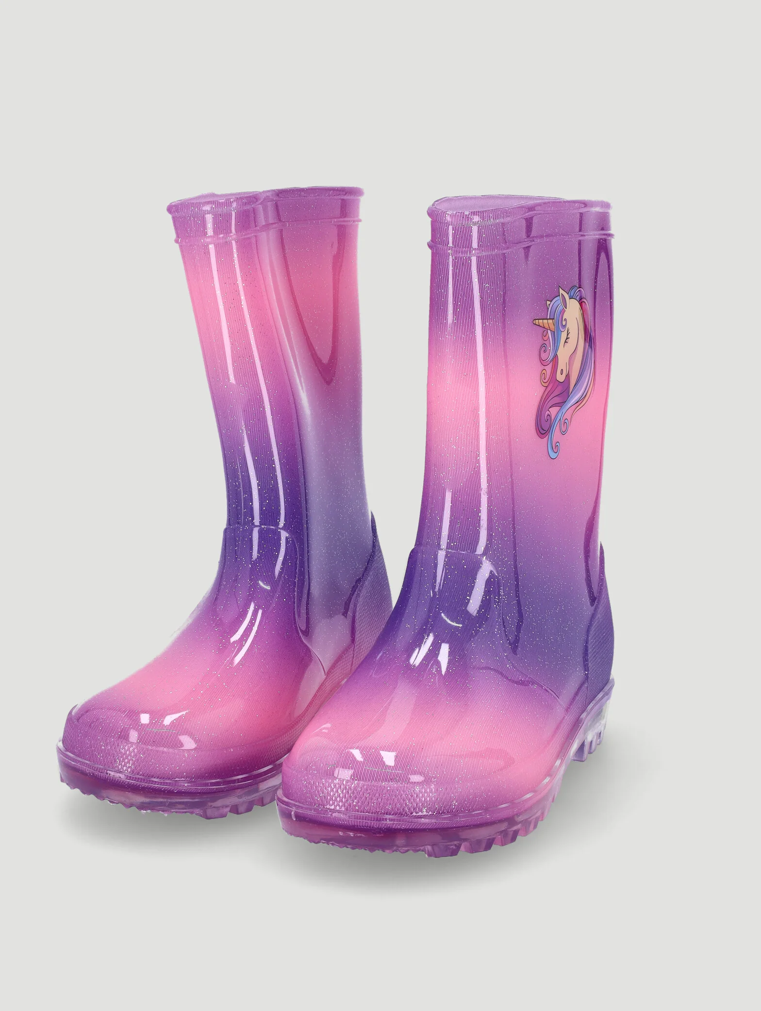 Pre-Girls Light-Up Wellington Boots - Lilac - Image 2