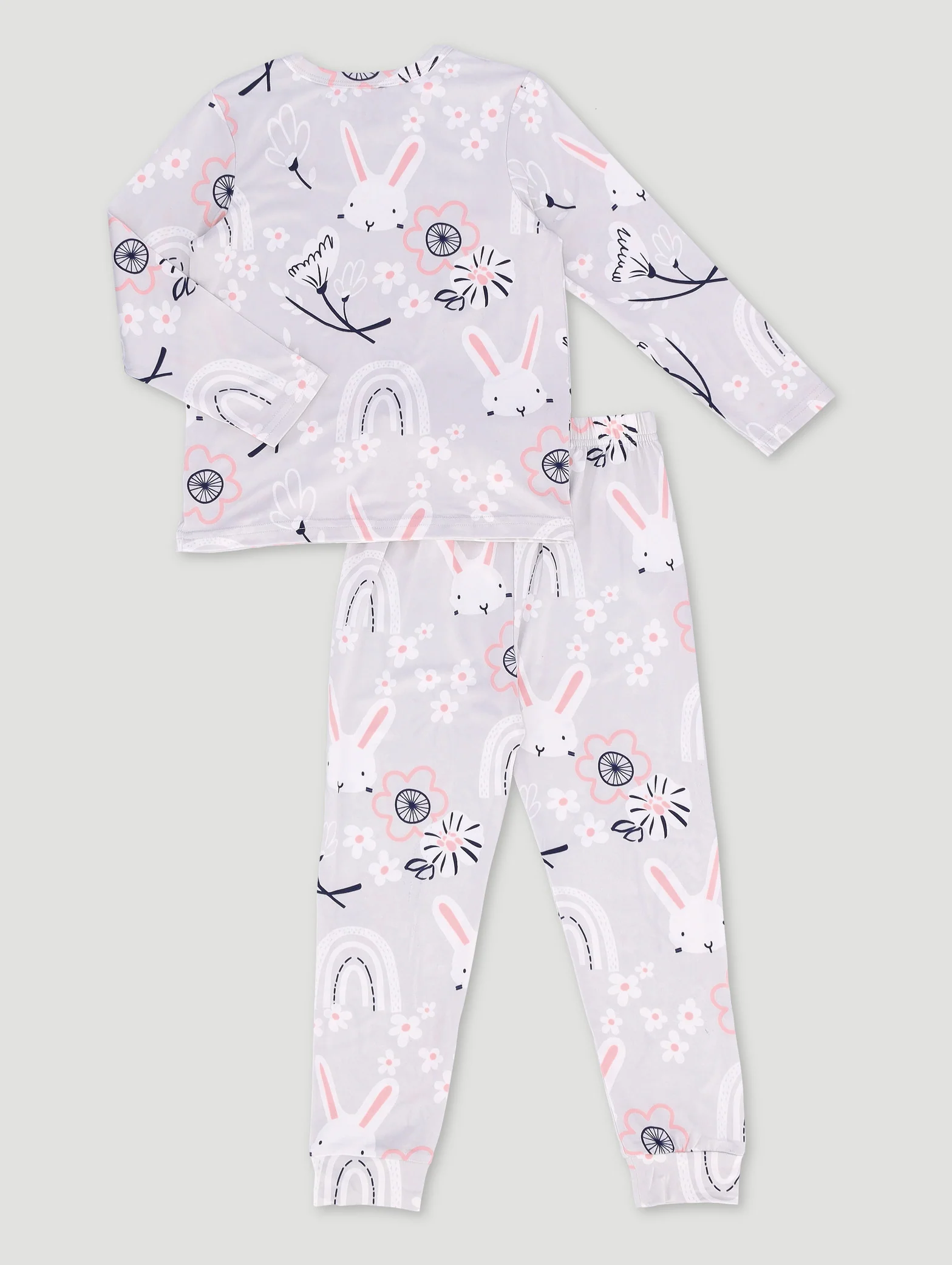 Pre-Girls Long Sleeve Bunnies Print Set - Pink - Image 2