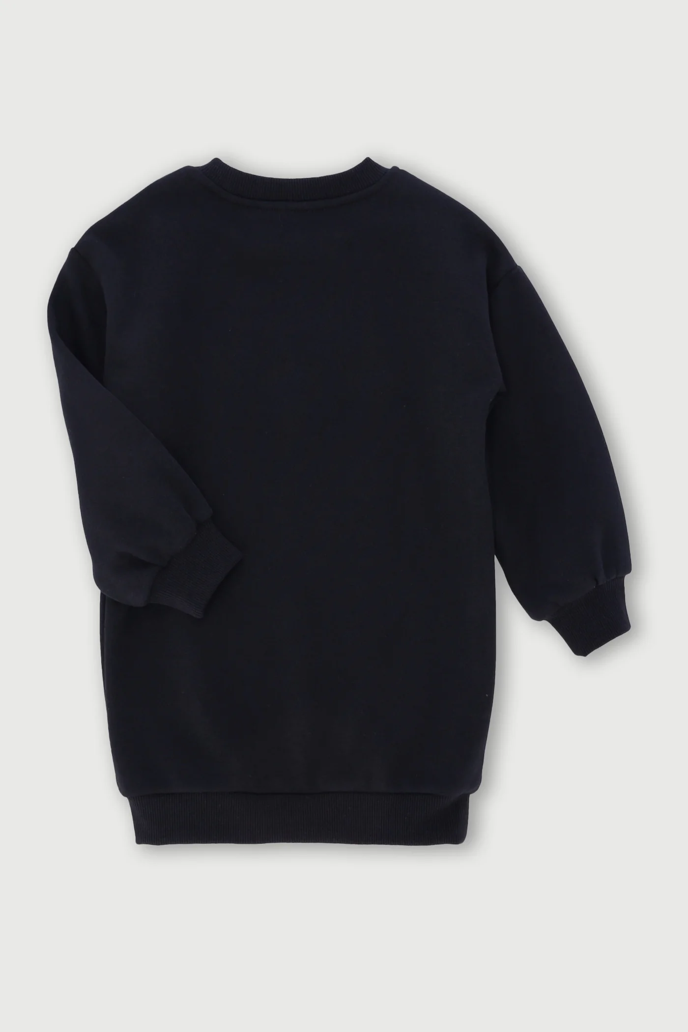 Pre-Girls Long Sleeve Fleece Sequin Dress - Black - Image 2