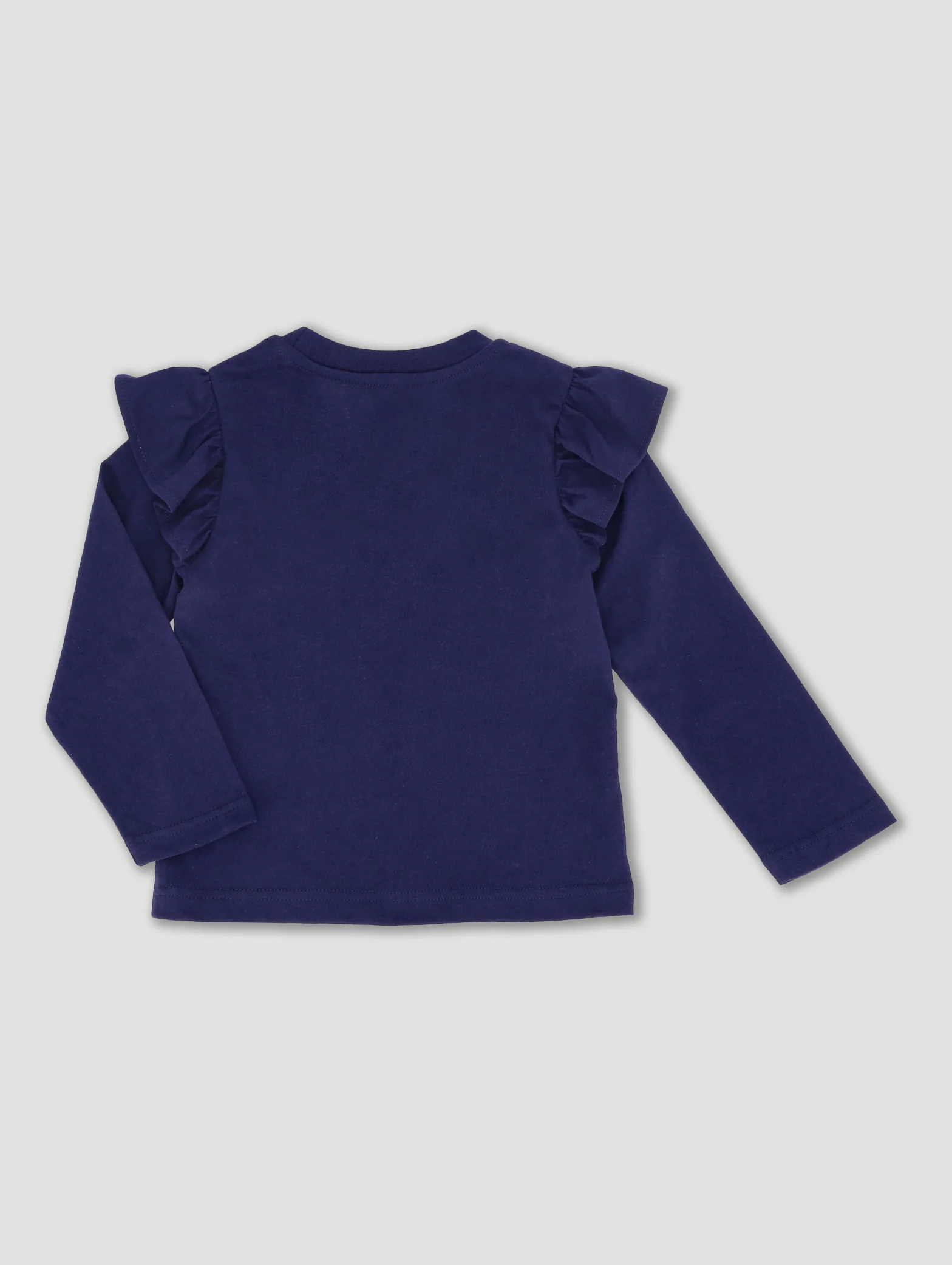 Pre-Girls Long Sleeve Unicorn & Cat Top - Navy - Image 2