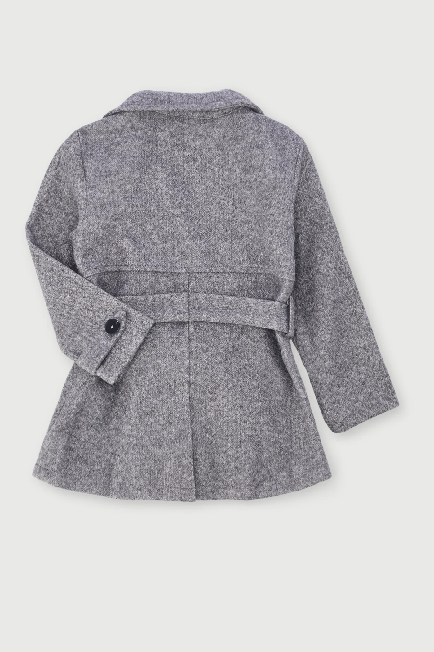 Pre-Girls Melton Trench Jacket - Grey - Image 2