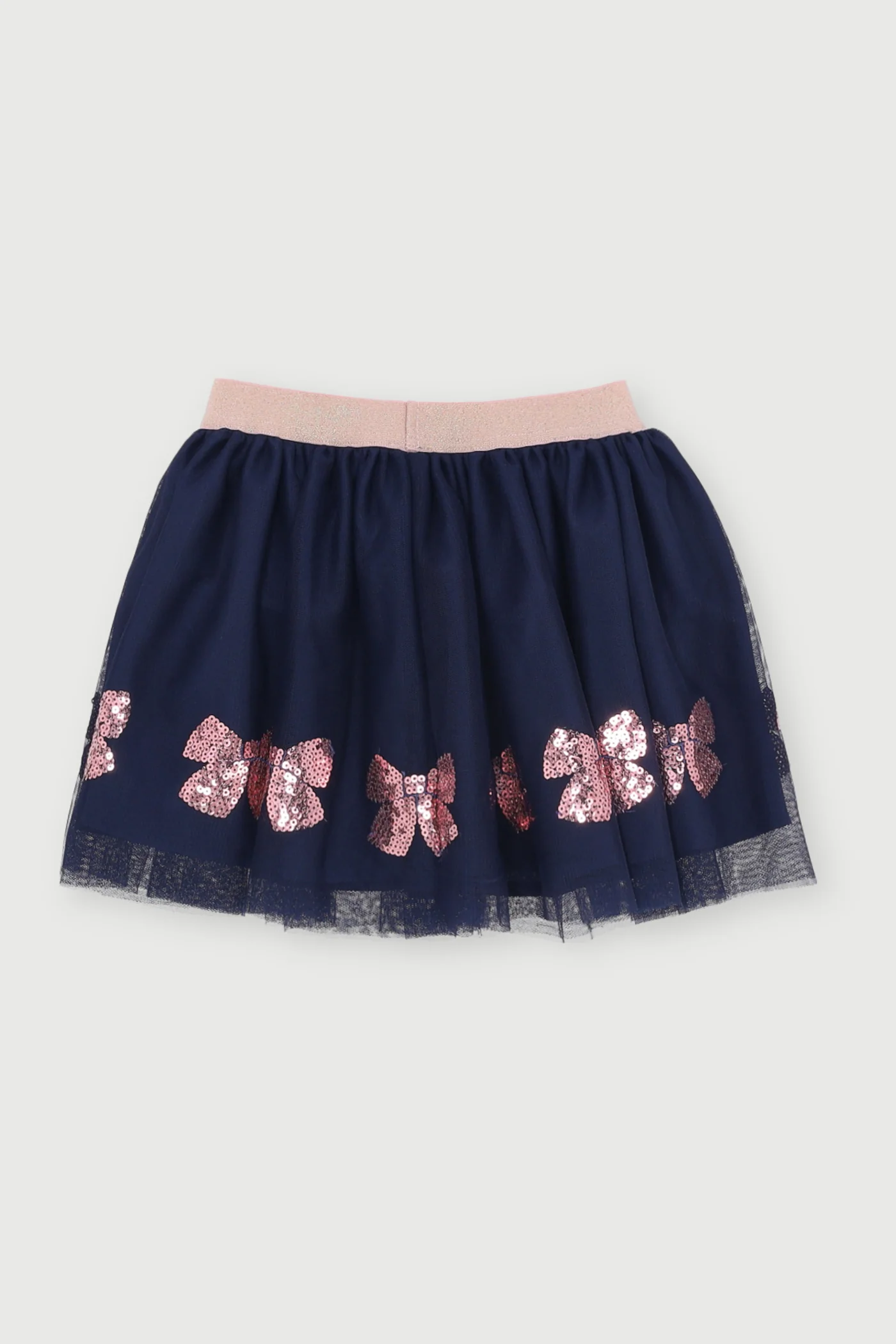 Pre-Girls Mesh Tutu Sequin Skirt - Navy - Image 2