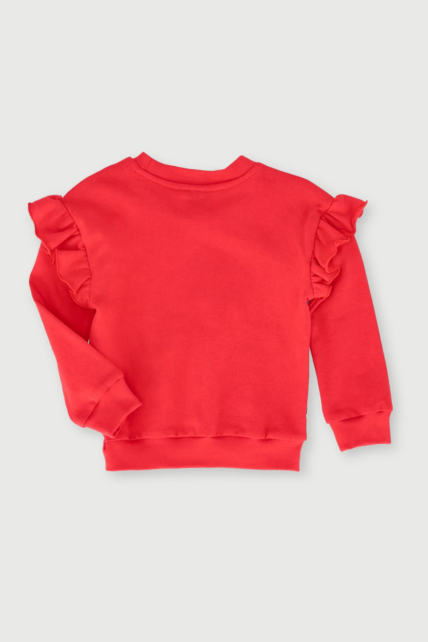 Pre-Girls Minnie Crew Fleece Top With Frill  - Red - Image 2