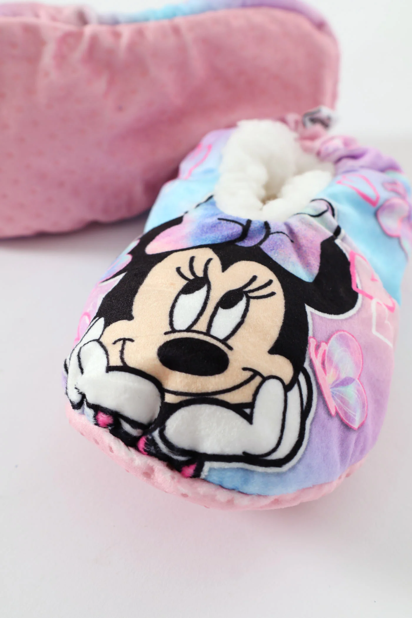 Pre-Girls Minnie Mouse Sherpa Slippers - Pink - Image 2