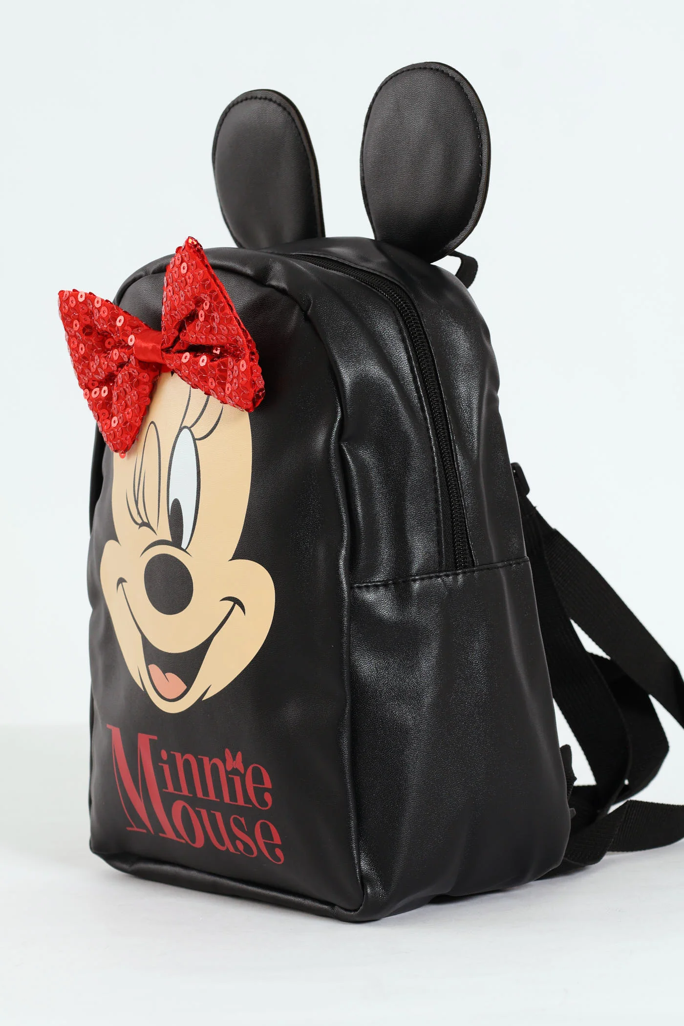 Pre-Girls Minnie Mouse Small PU Backpack - Black - Image 3