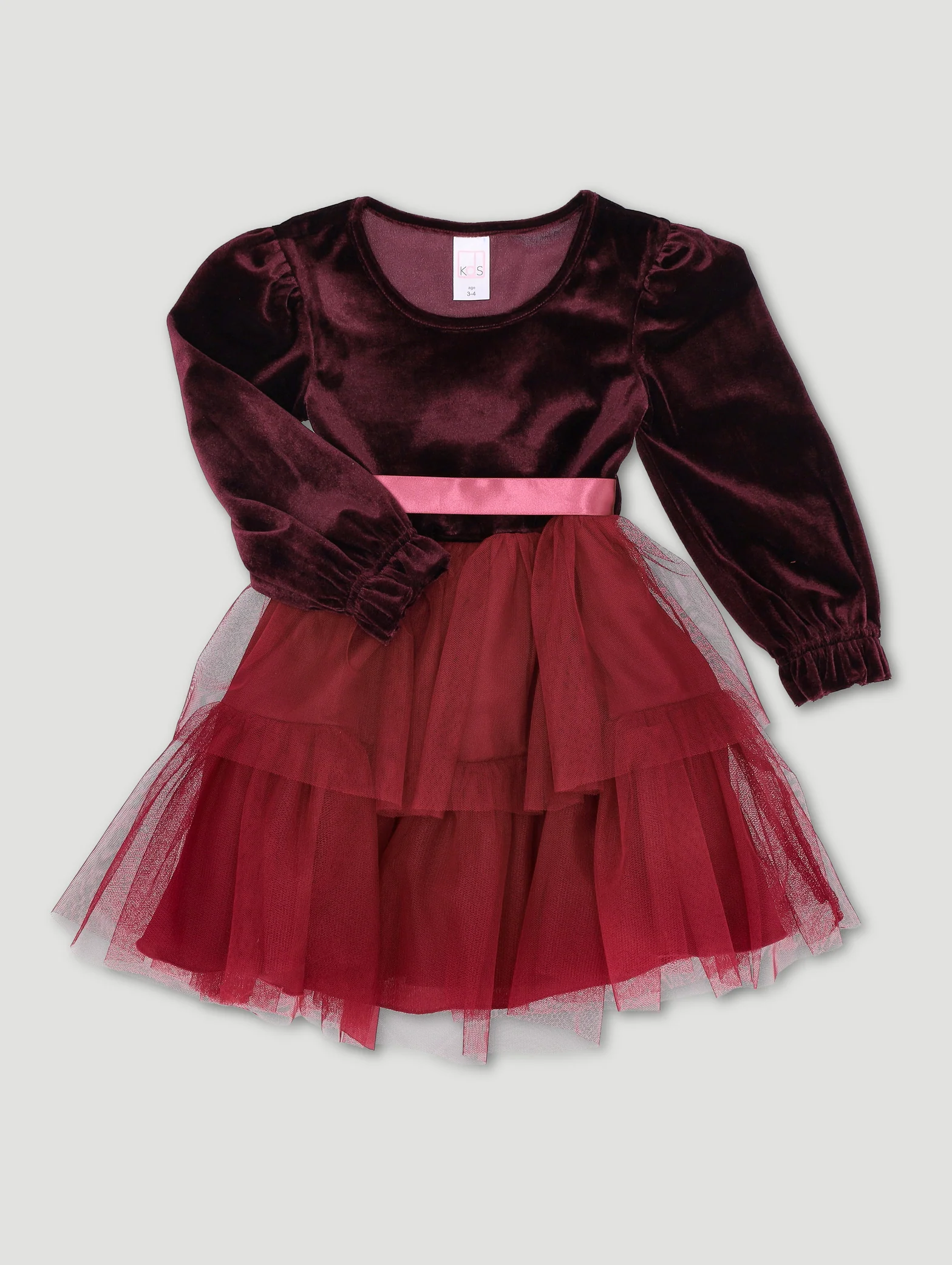 Pre-Girls Occasion Dress - Burgundy - Image 2
