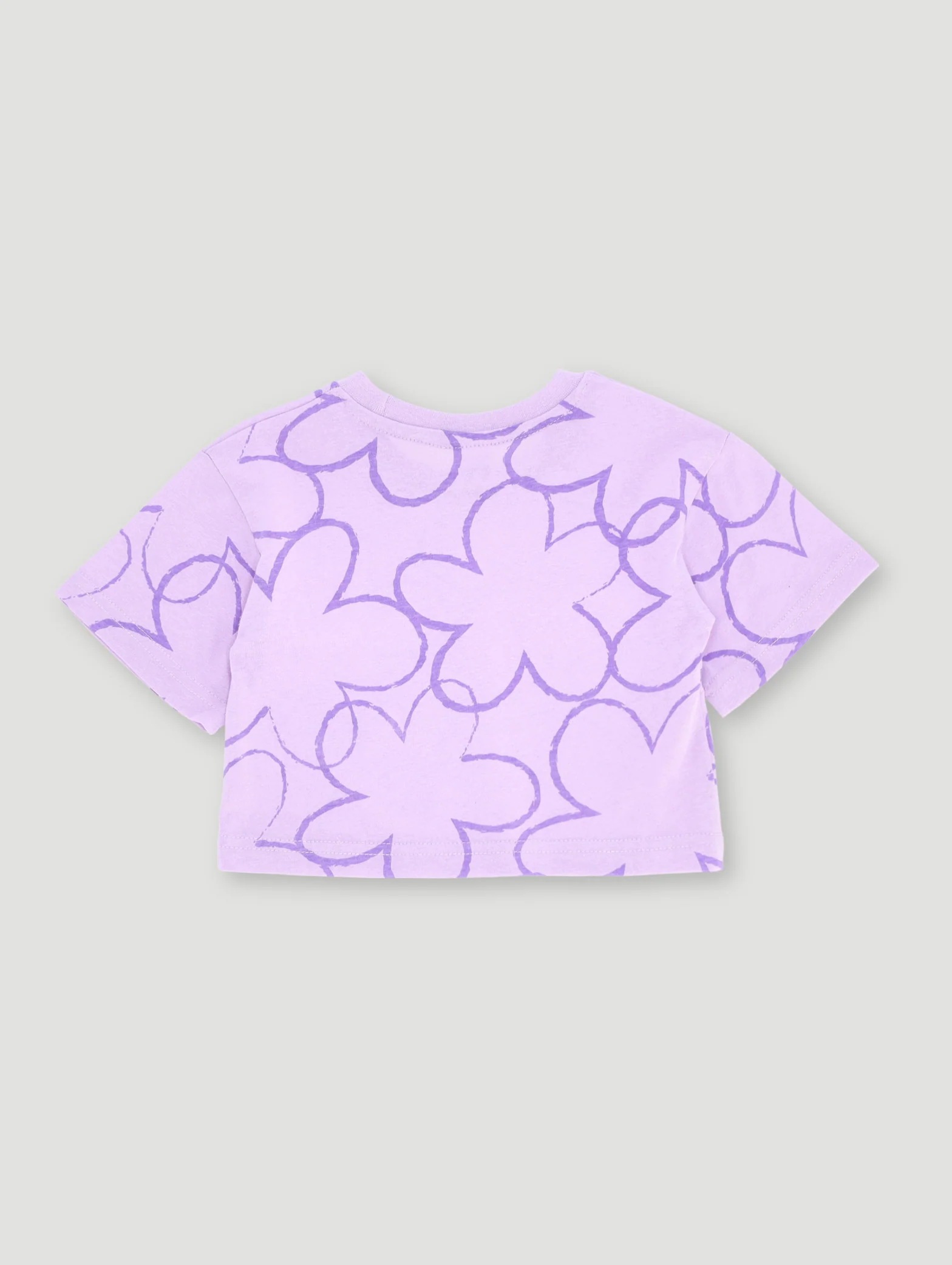 Pre-Girls Oversized Floral Print Top - Lilac - Image 2