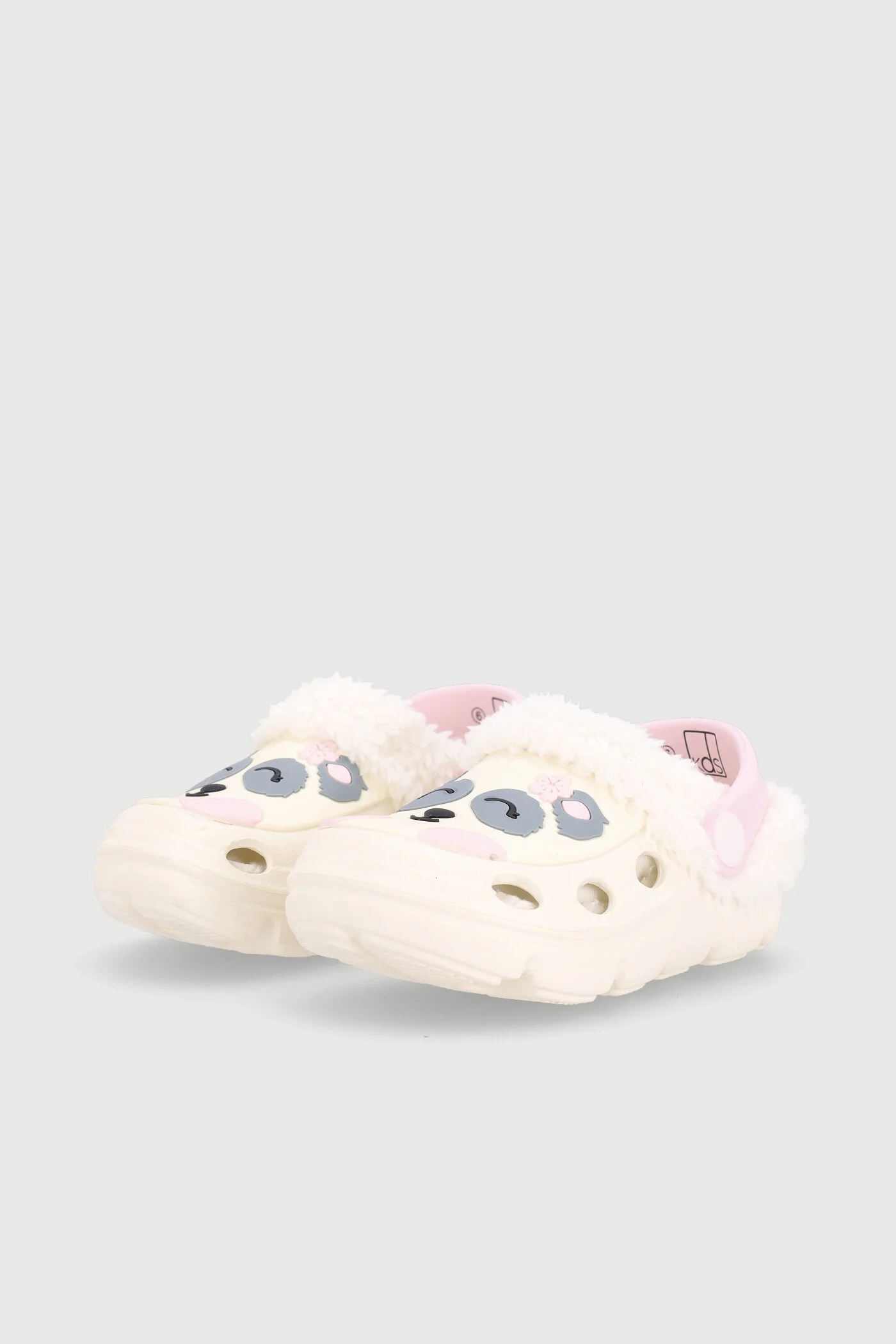 Pre-Girls Panda Rubber Vamp Slipper - Cream - Image 4