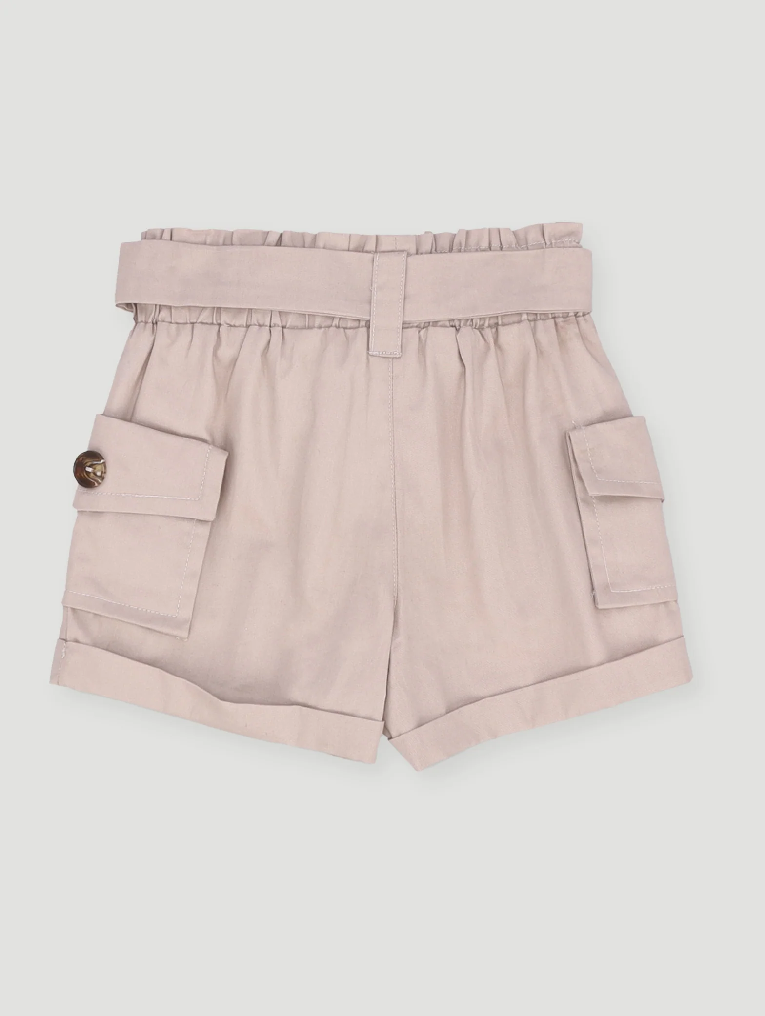 Pre-Girls Paperbag Cargo Short - Stone - Image 2