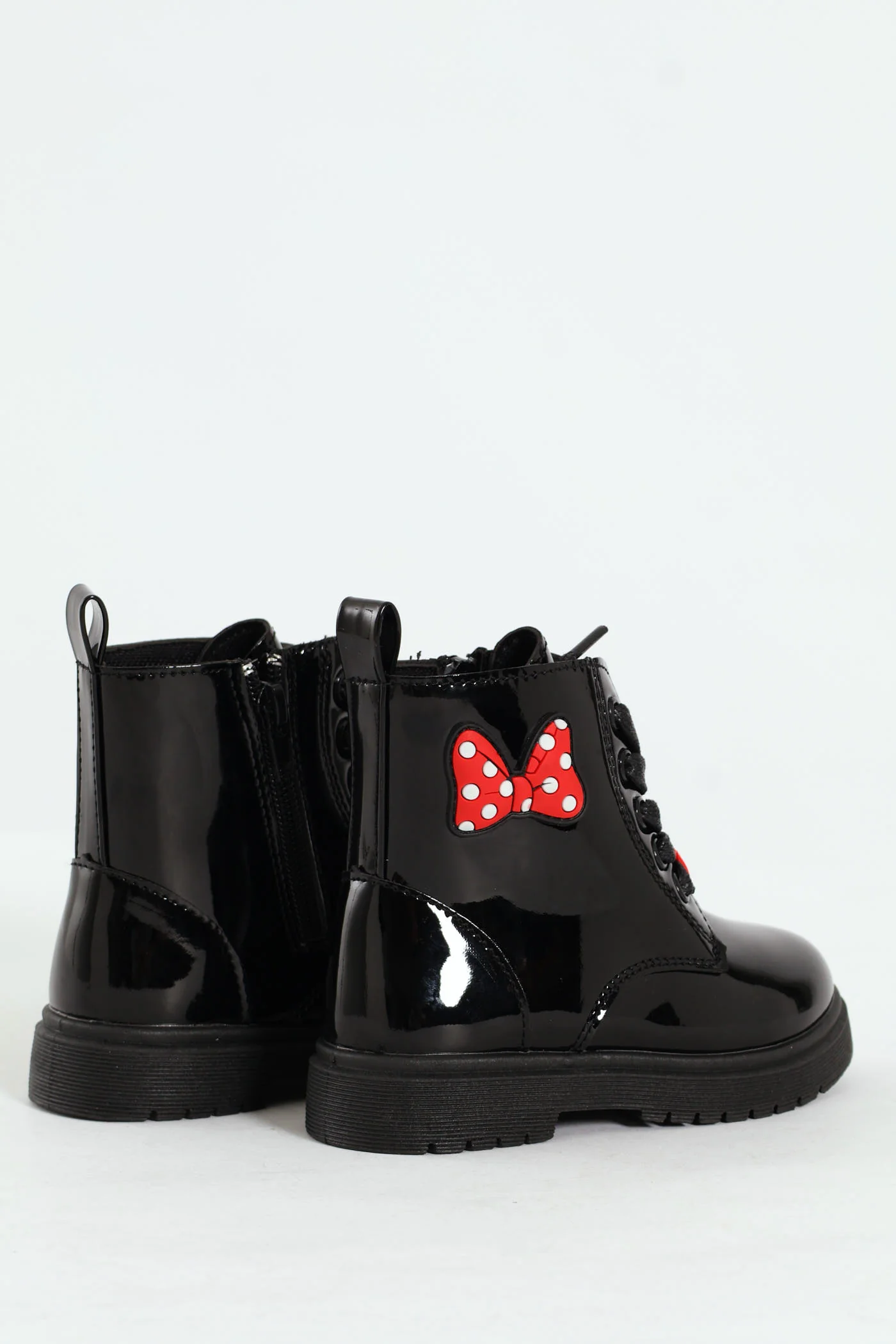 Pre-Girls Patent Bow Mlitary Boot - Black - Image 3