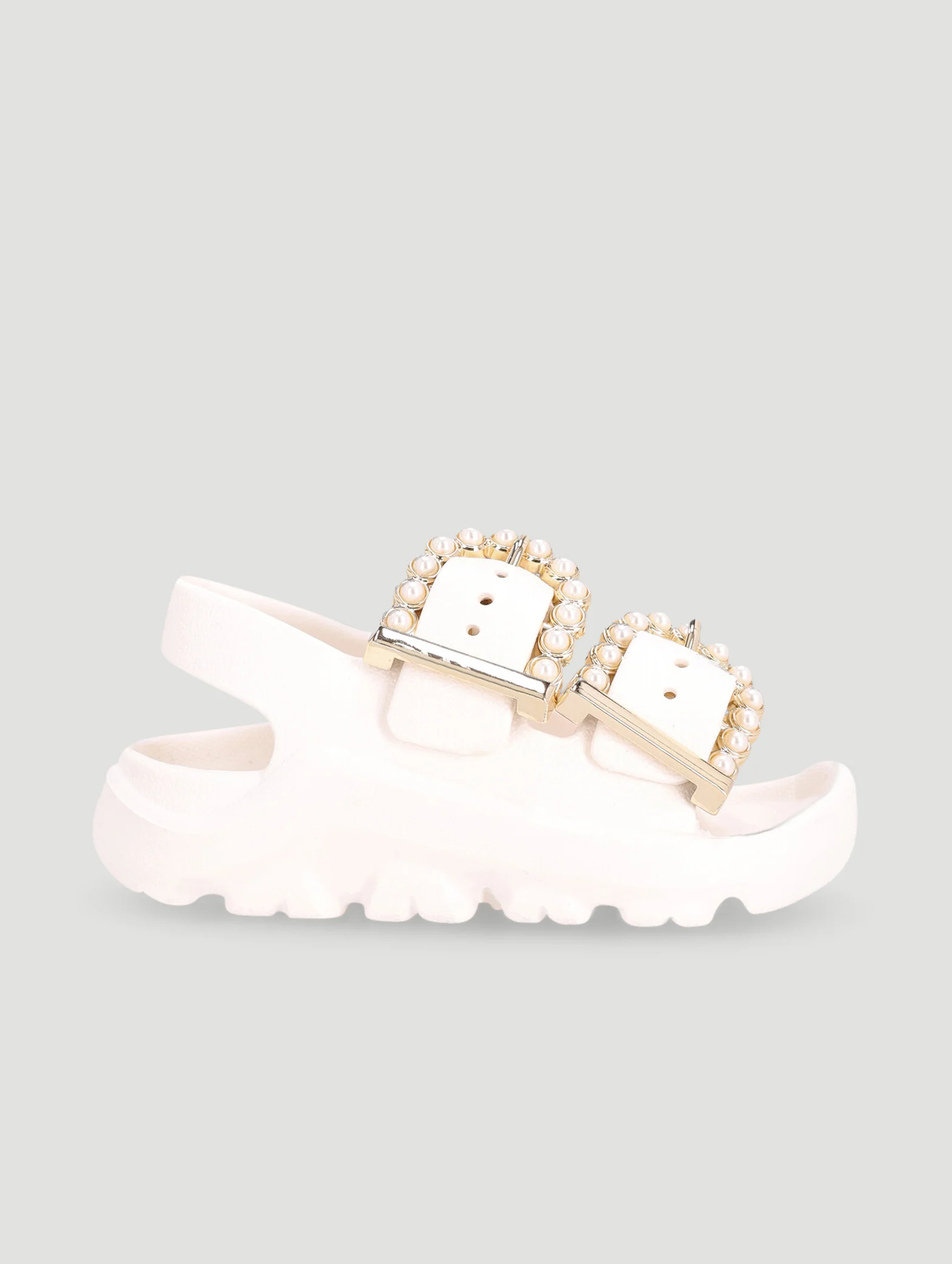 Pre-Girls Pearl Moulded Health Sandal - Ecru - Image 2