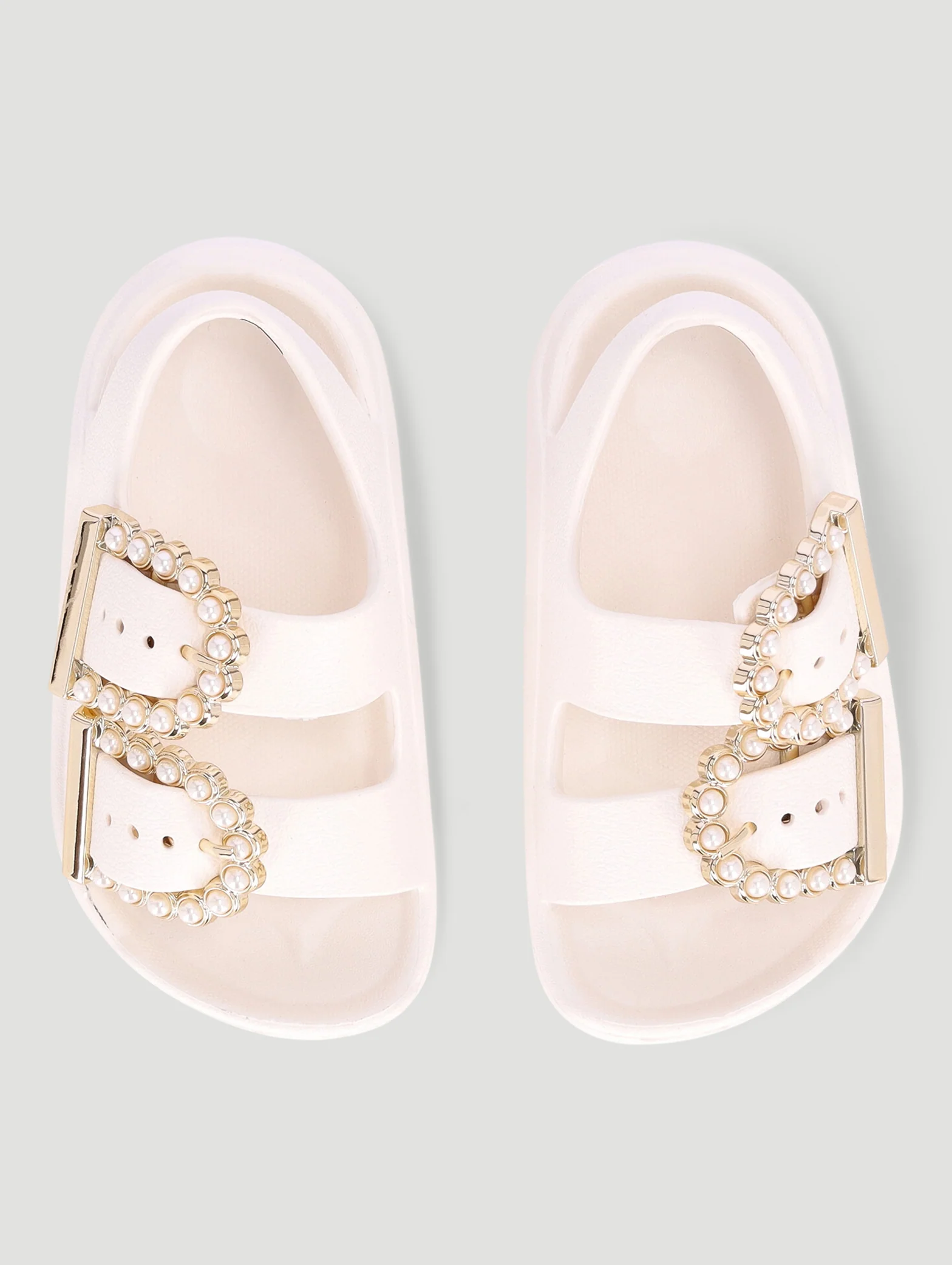Pre-Girls Pearl Moulded Health Sandal - Ecru - Image 4