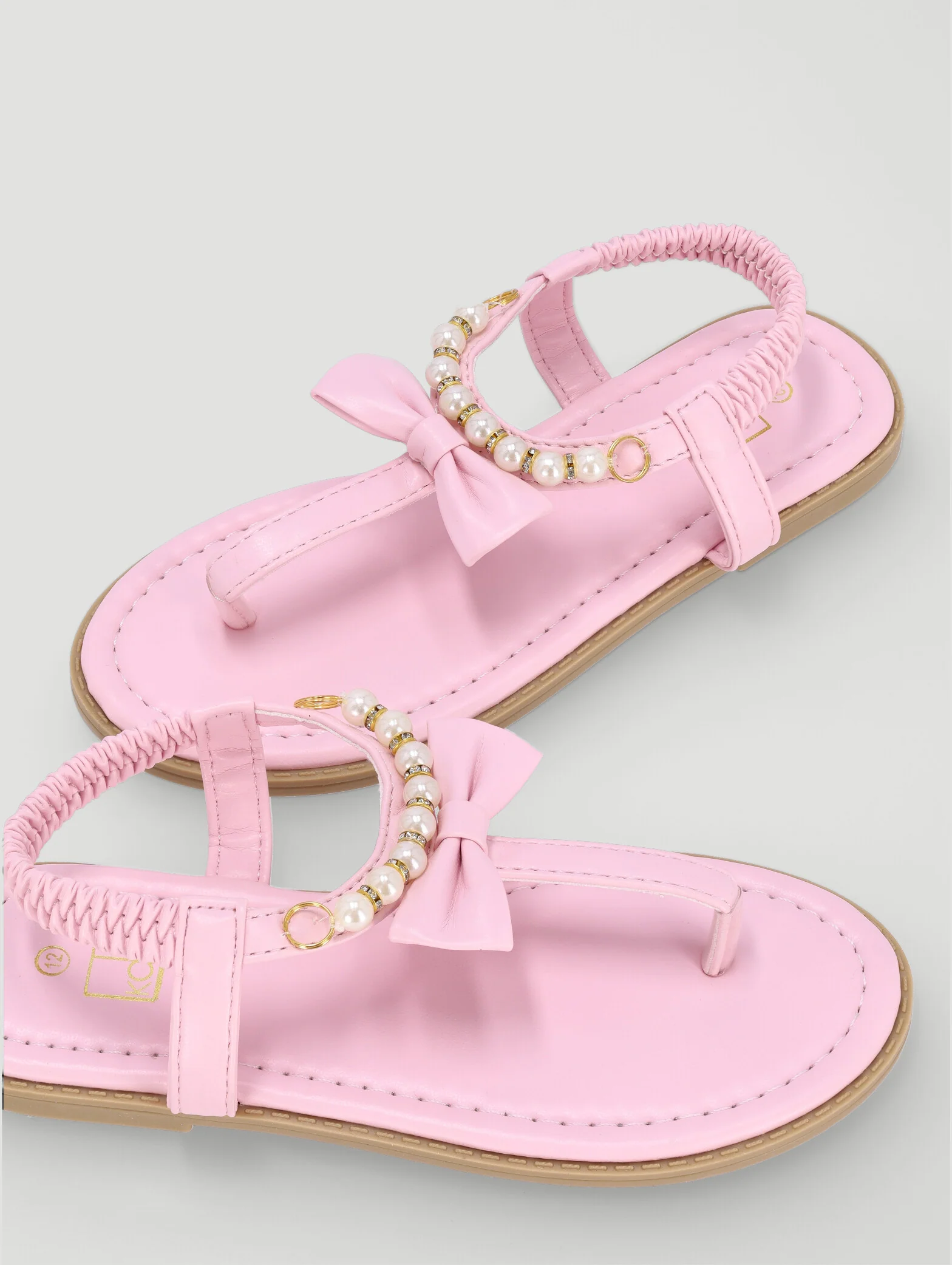 Pre-Girls Pearl Thong Sandal - Pink - Image 2