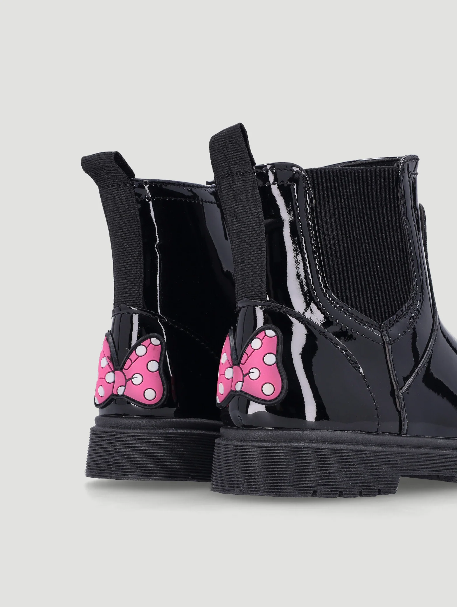 Pre-Girls Pink Bow Chelsea Boot - Black - Image 2