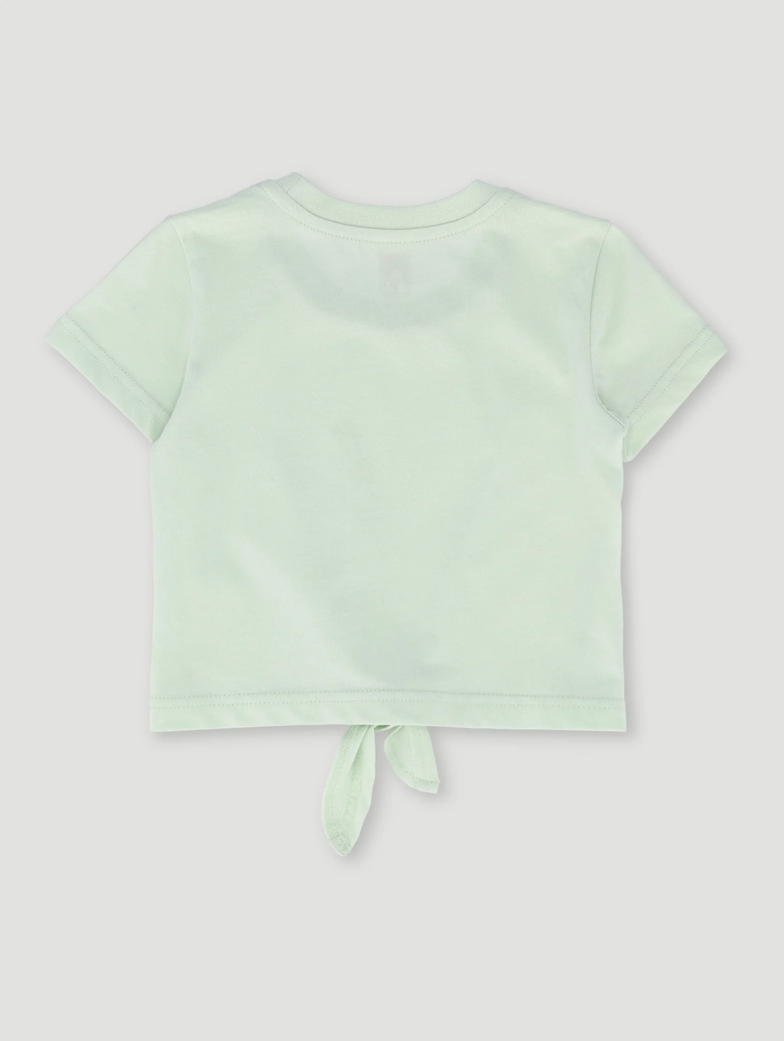 Pre-Girls Plain Tee With Tie - Lime - Image 2