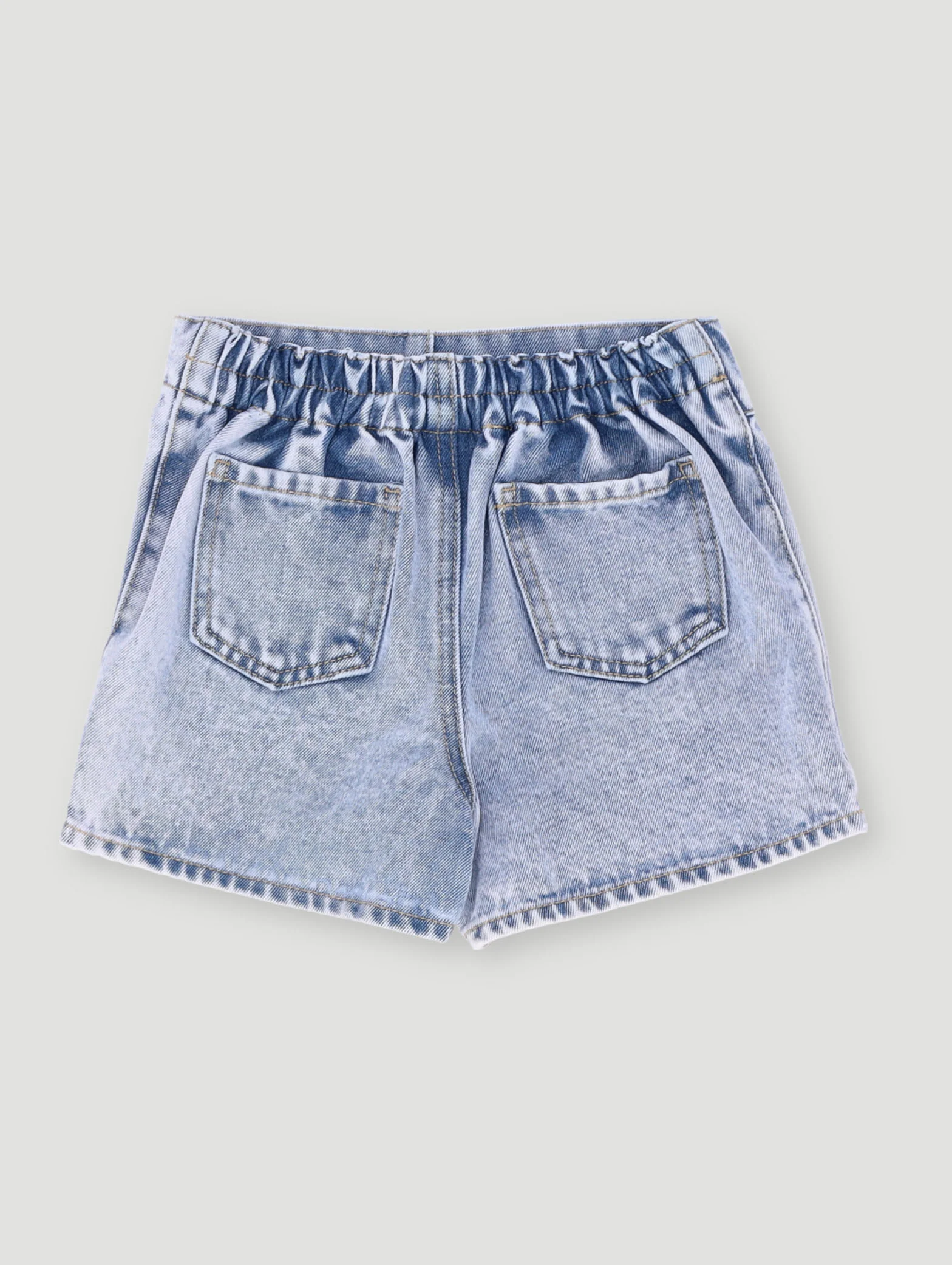 Pre-Girls Pleated Denim Skort - Mid Blue - Image 2