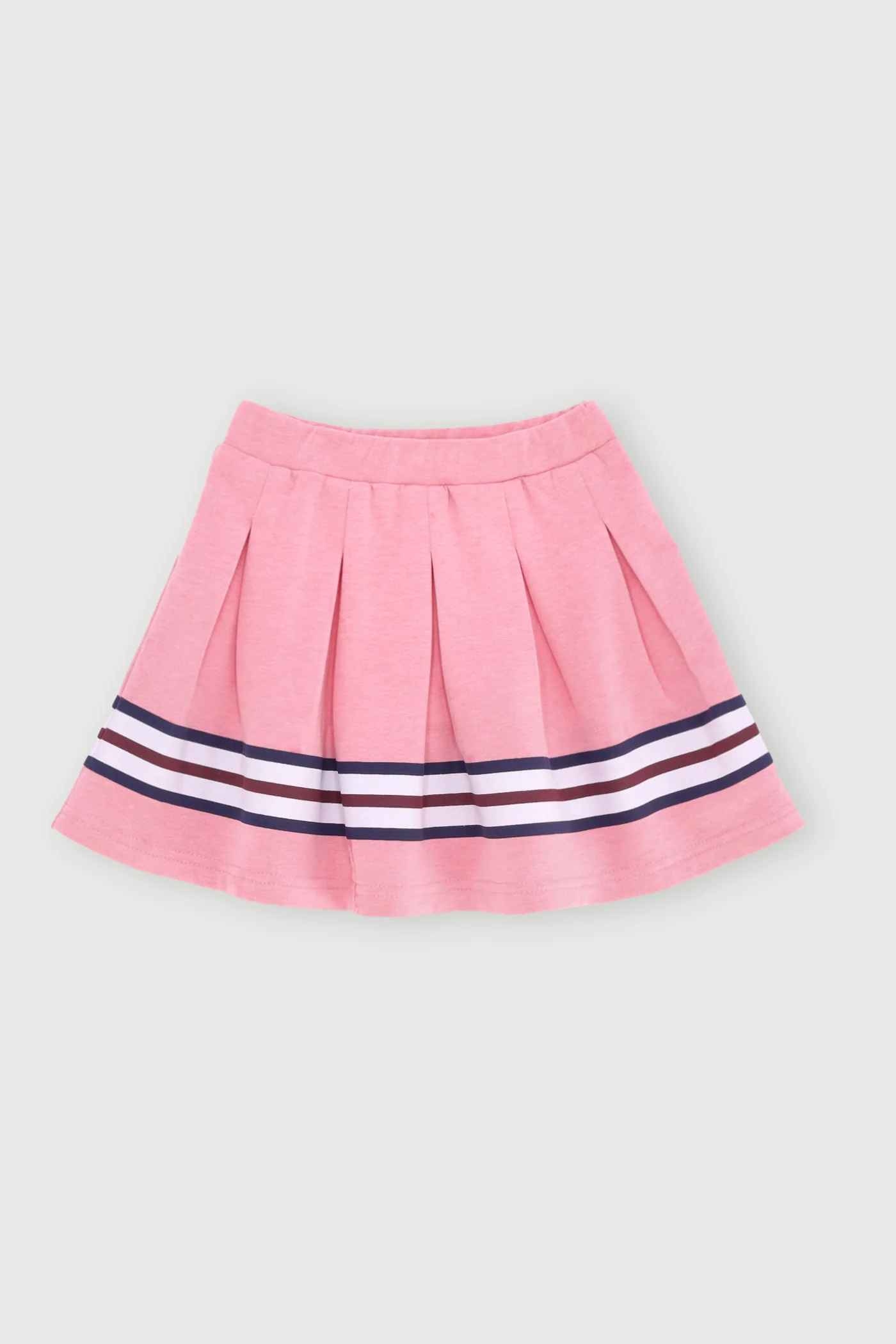 Pre-Girls Pleated Stripe Skirt - Pink - Image 2