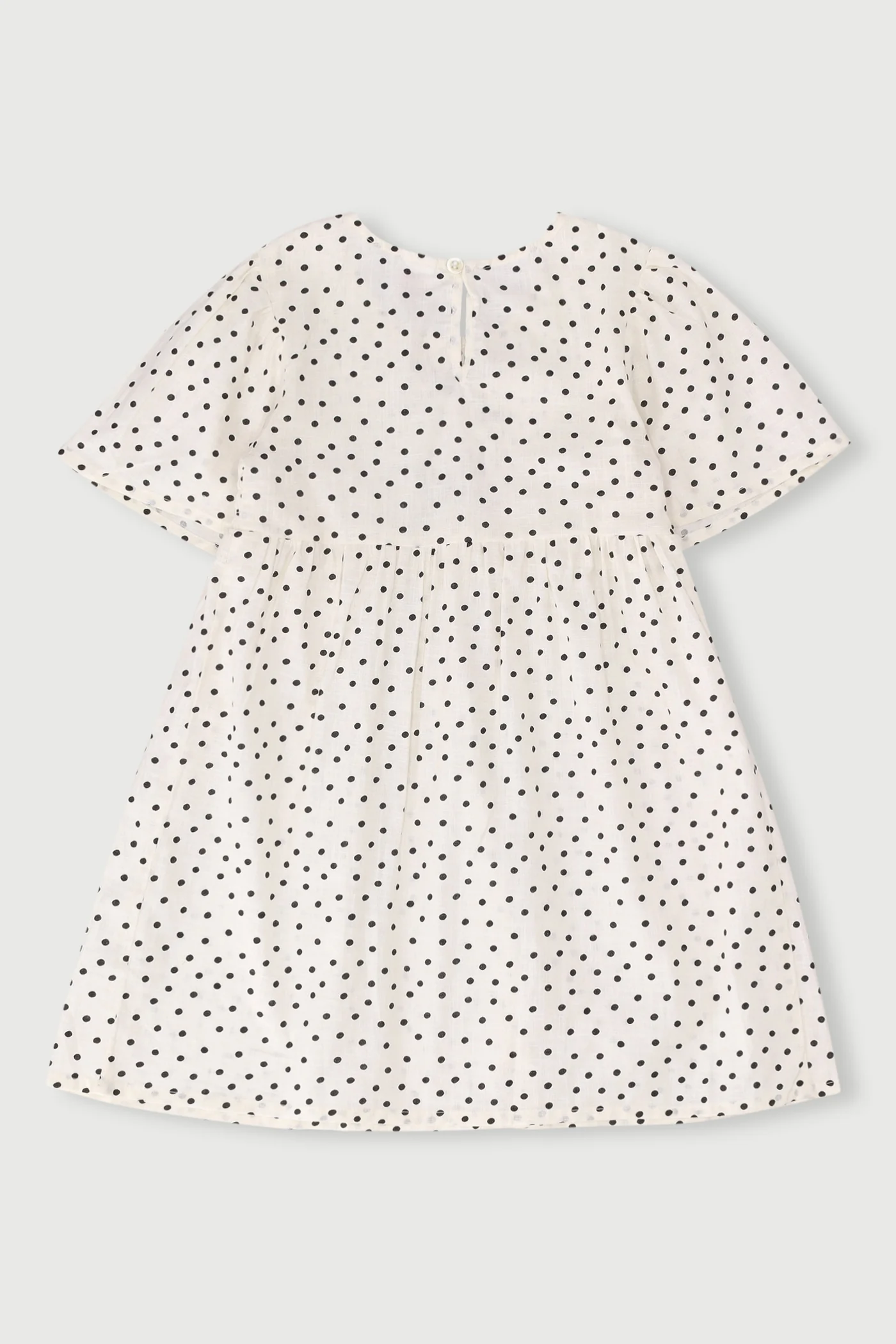 Pre-Girls Polka Dot Dress With Bows - Stone - Image 2