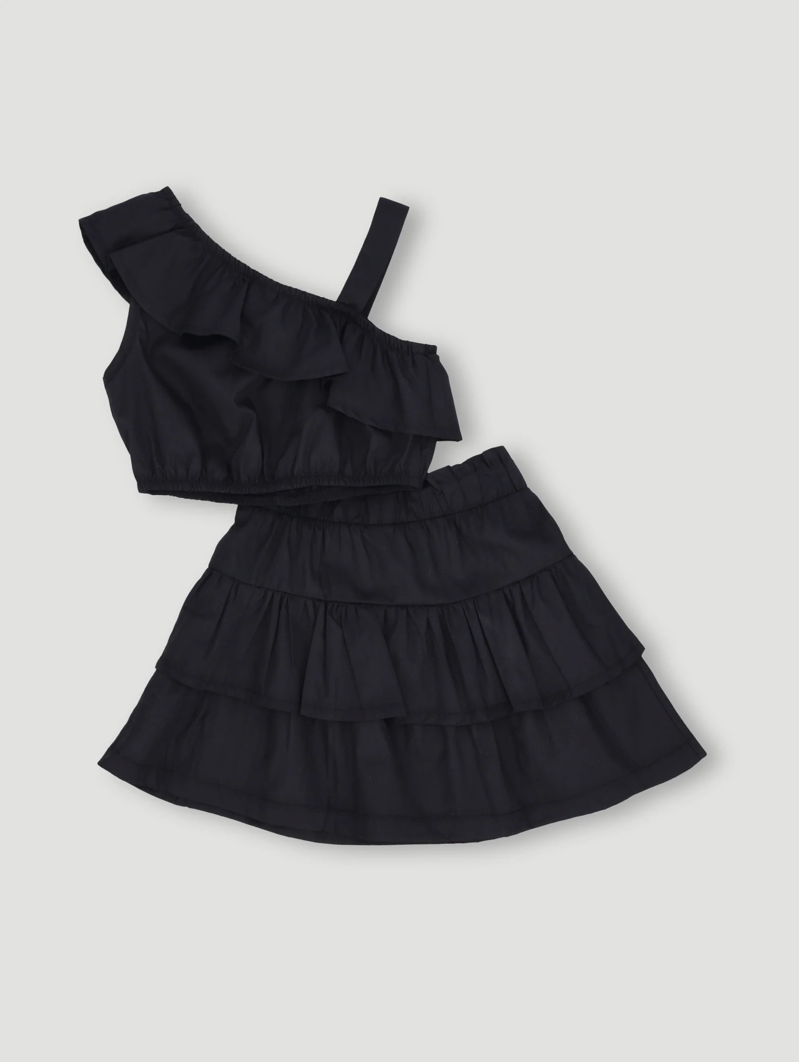 Pre- Girls Poplin Rara Set - Black - Image 2