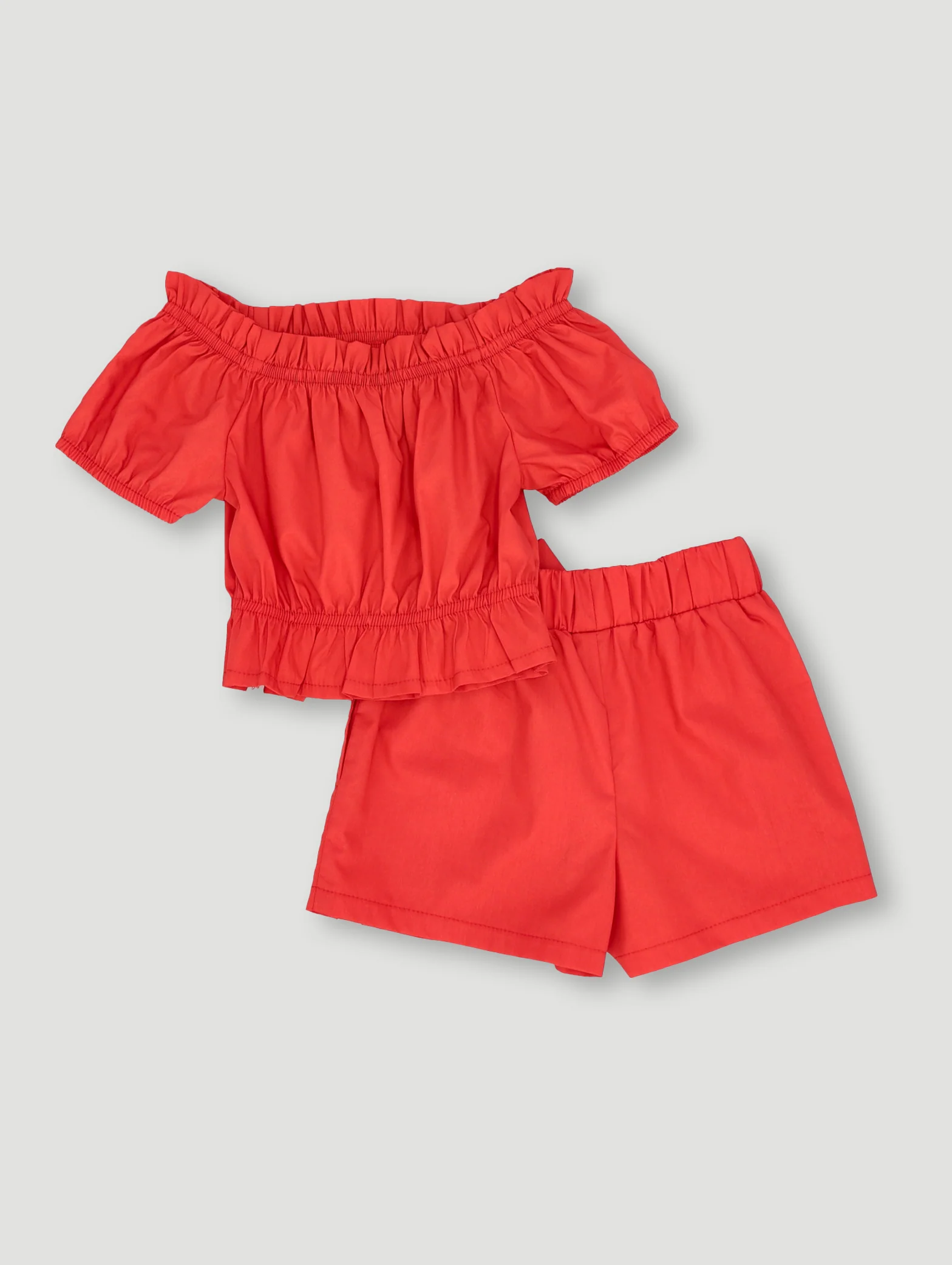 Pre- Girls Poplin Set - Red - Image 2