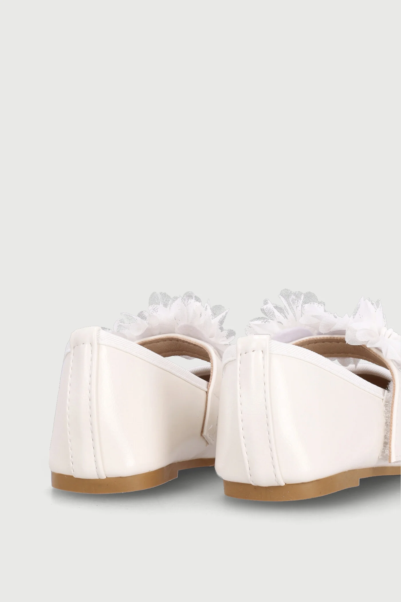 Pre-Girls Pu Flower Pump - White - Image 3