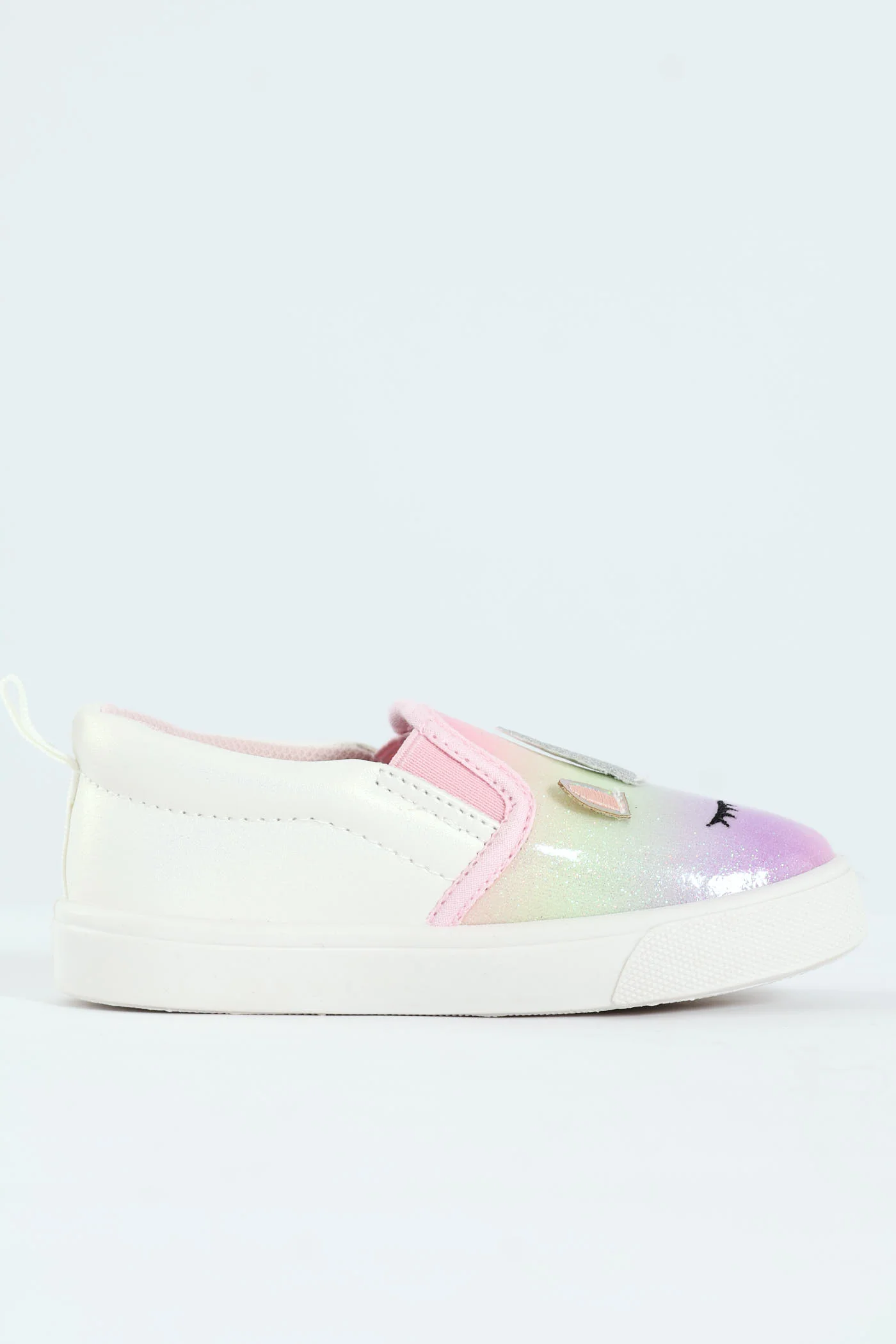 Pre-Girls Rainbow Glitter Slip On Sneaker - Image 4