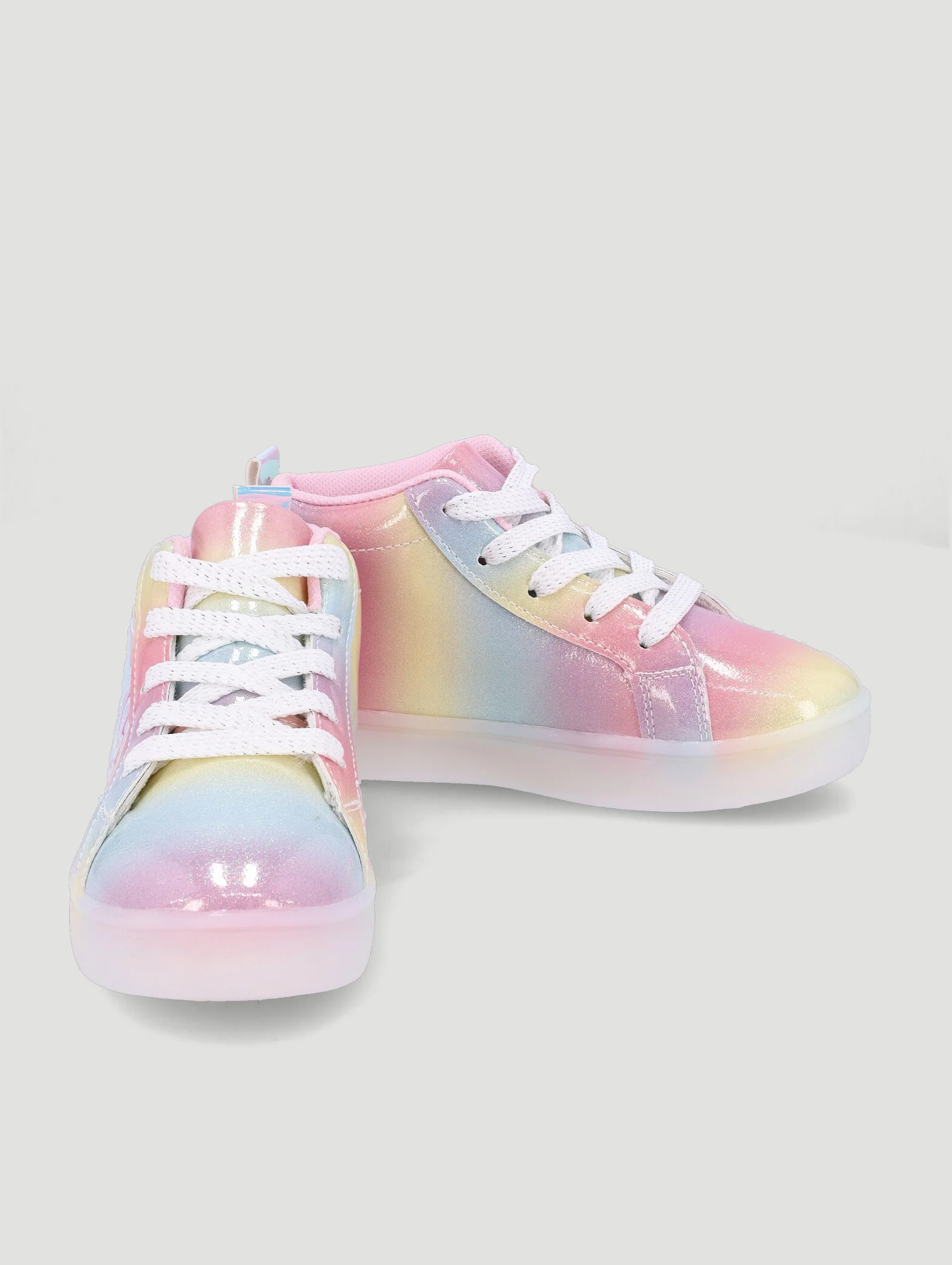 Pre-Girls Rainbow Light-Up High-Top Sneaker - Pink - Image 2