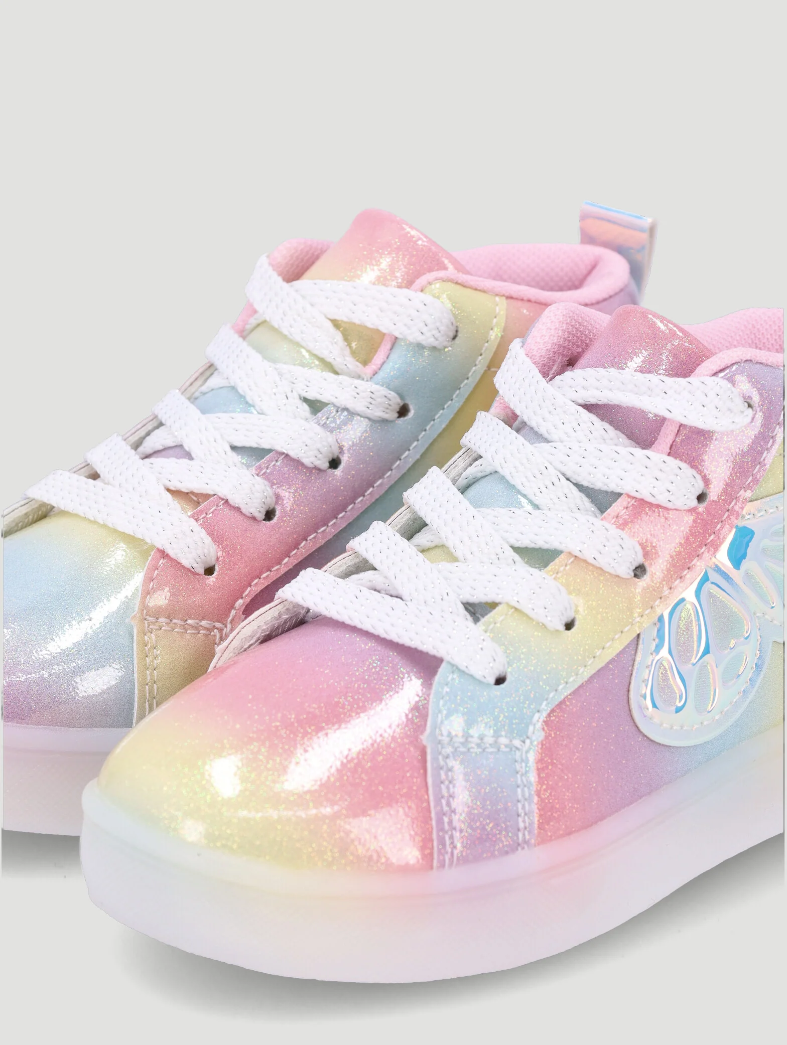 Pre-Girls Rainbow Light-Up High-Top Sneaker - Pink - Image 3