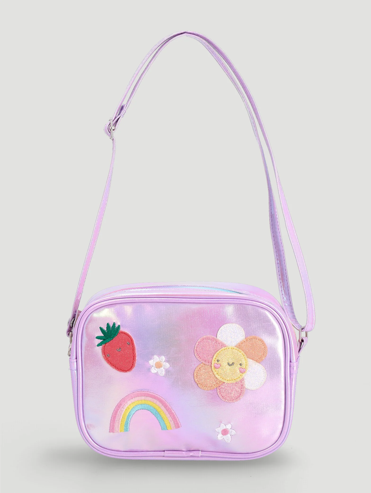 Pre-Girls Rainbow Sling Bag - Lilac - Image 3