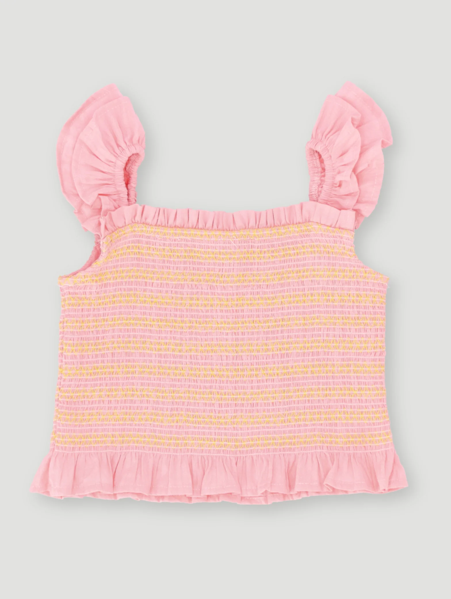 Pre-Girls Ruched Detail Top - Coral - Image 2