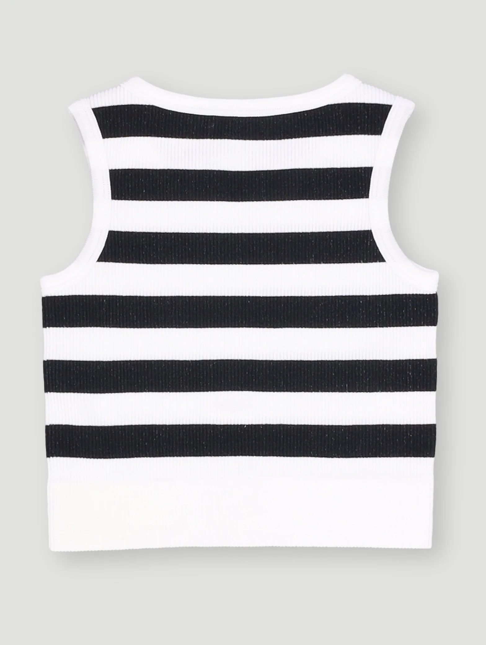 Pre-Girls Seamless Crew Neck Top - Black/White - Image 2