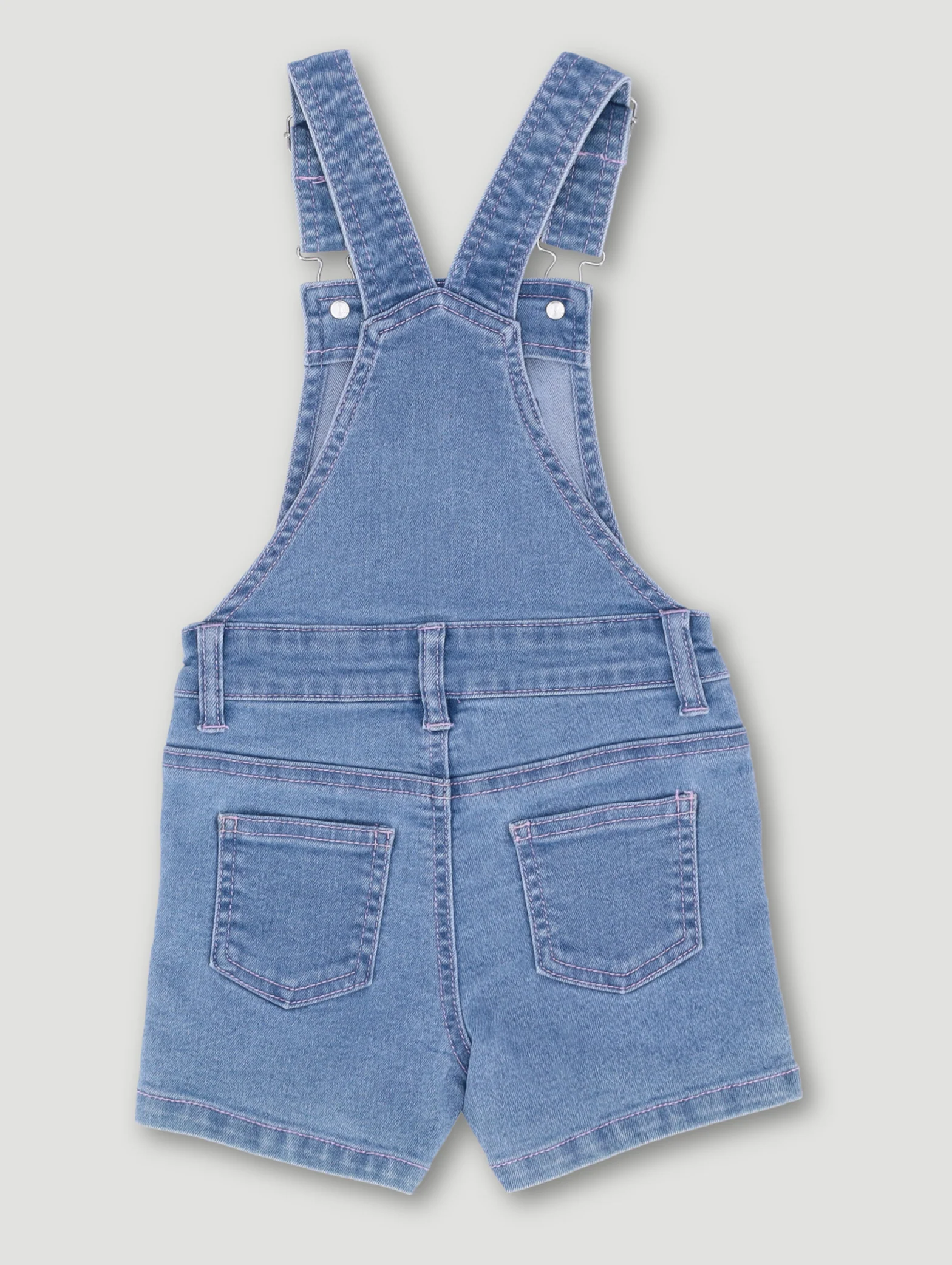 Pre-Girls Sequin Heart Dungaree - Light Blue - Image 2