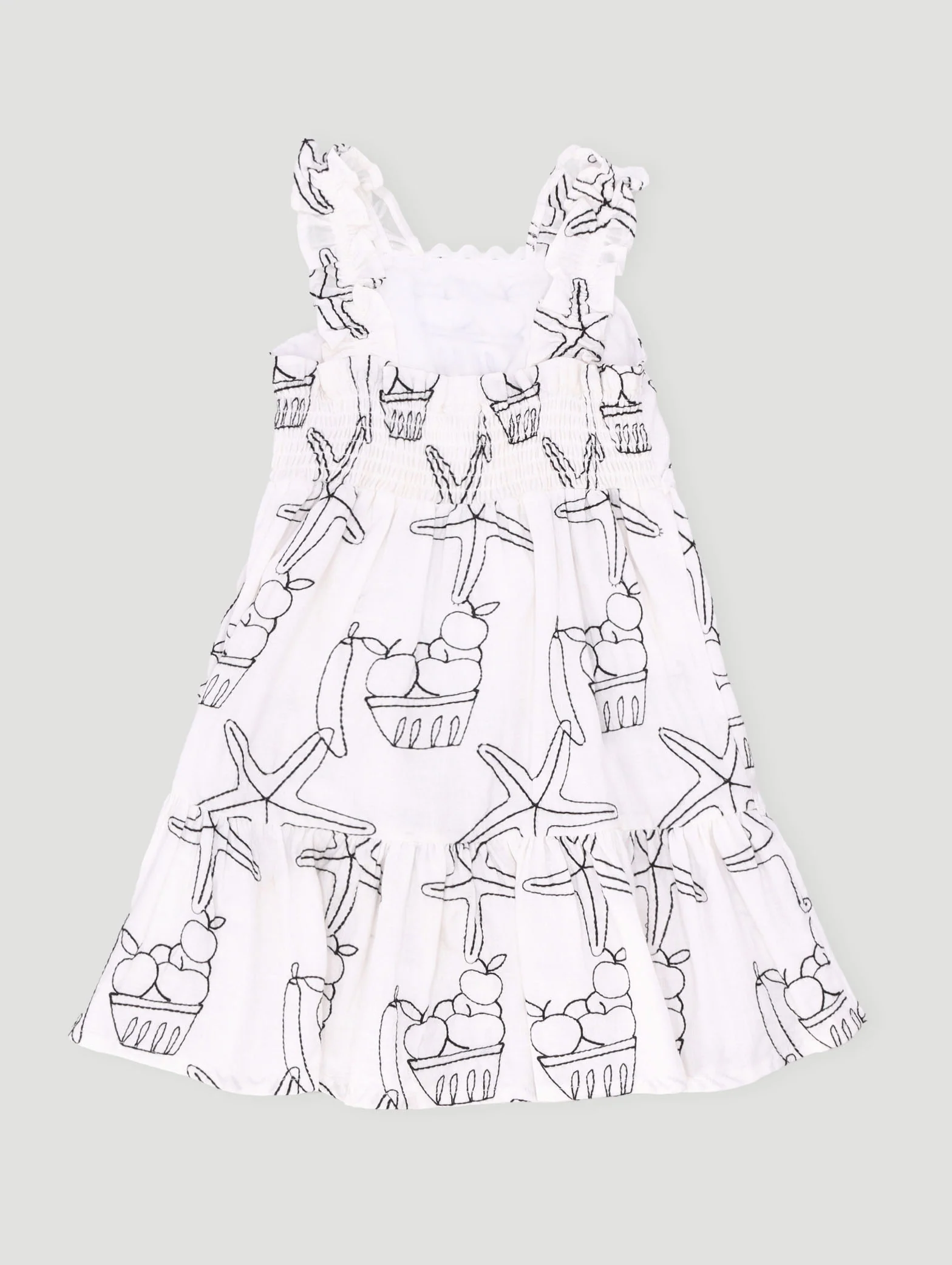 Pre-Girls Shell Tiered Sun Dress - Off White - Image 2