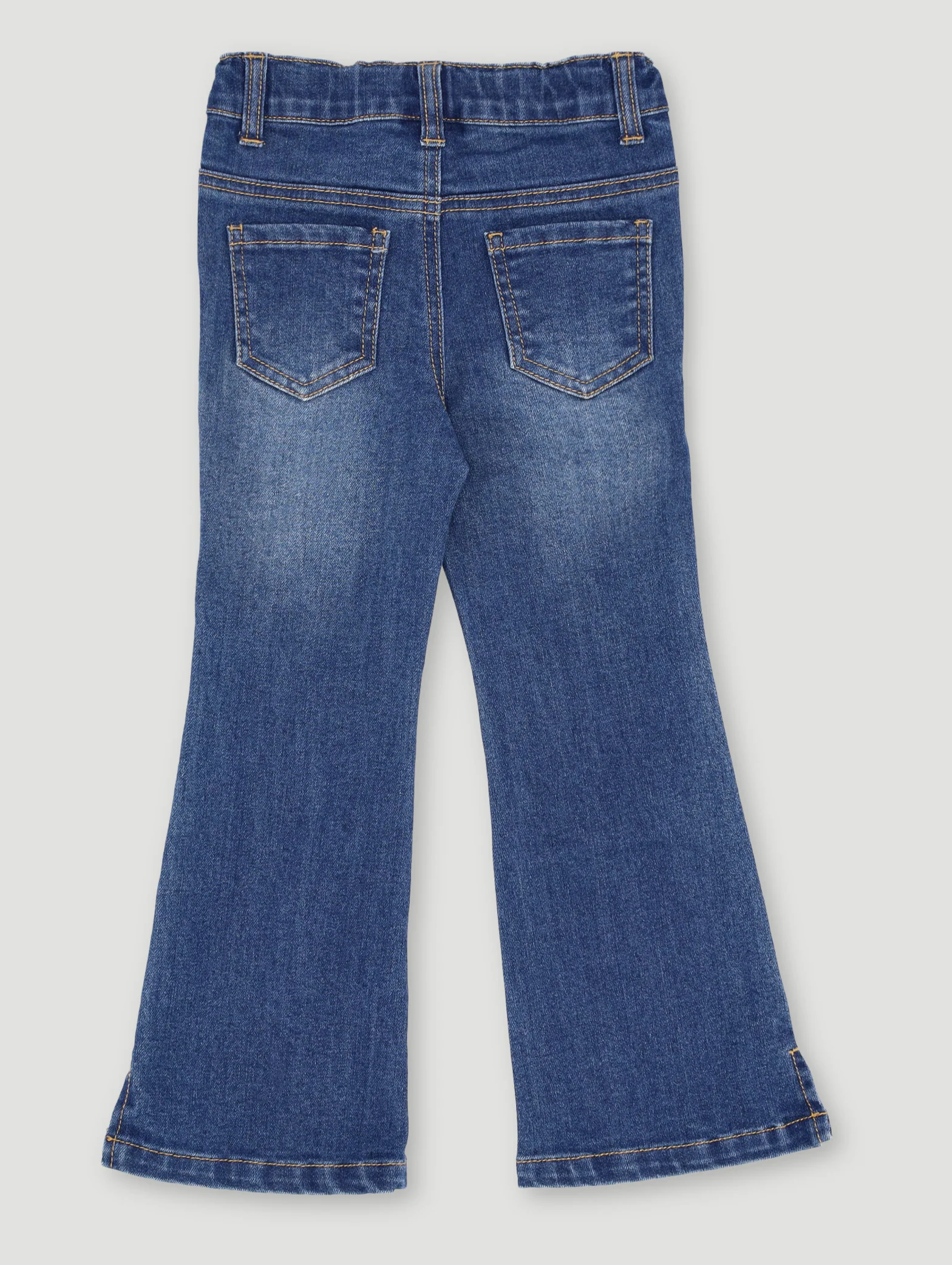 Pre-Girls Sideslit Dark Wash Skinny Jean - Mid Blue - Image 2