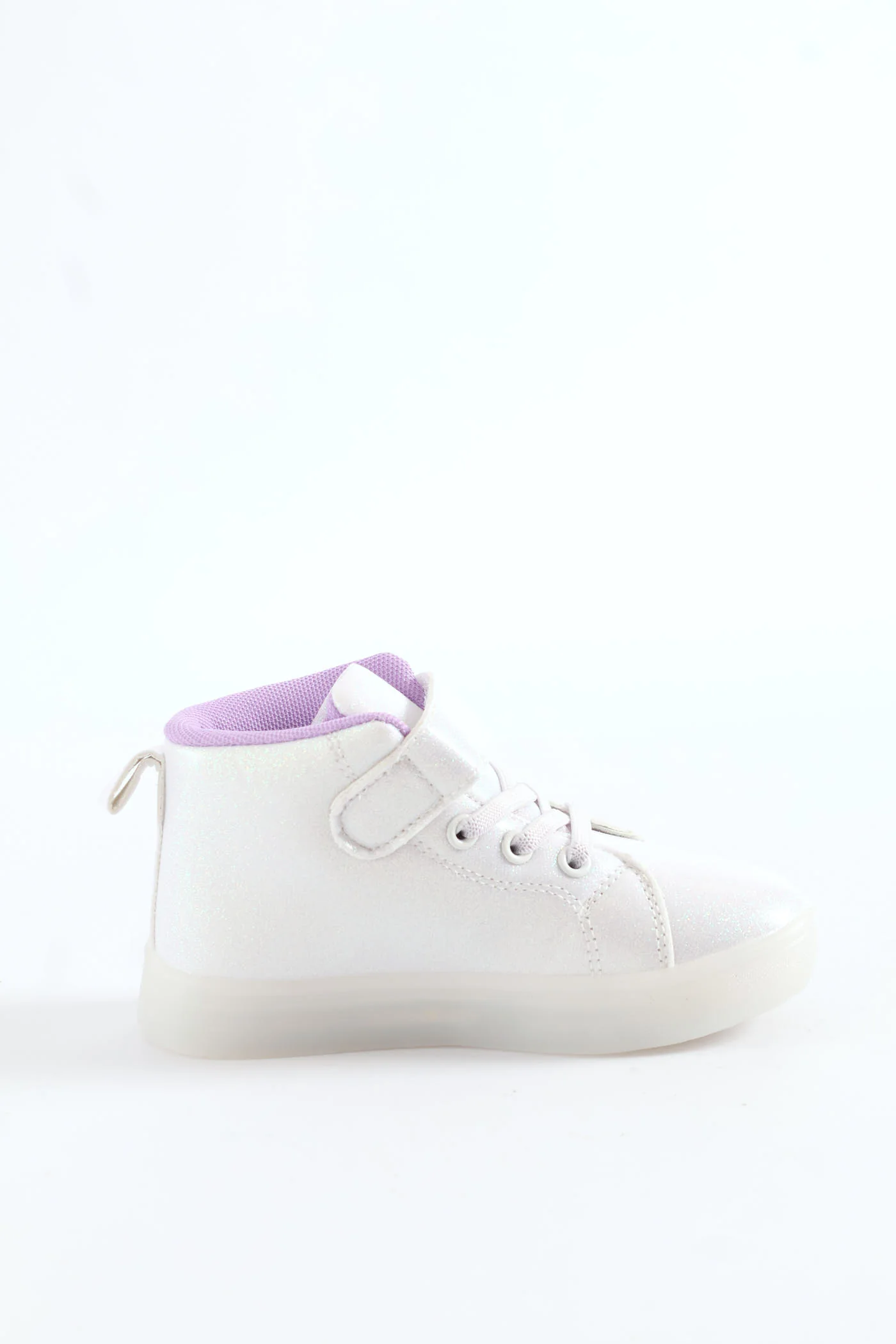 Pre-Girls Star Light Up Hitop Sneaker - White - Image 3
