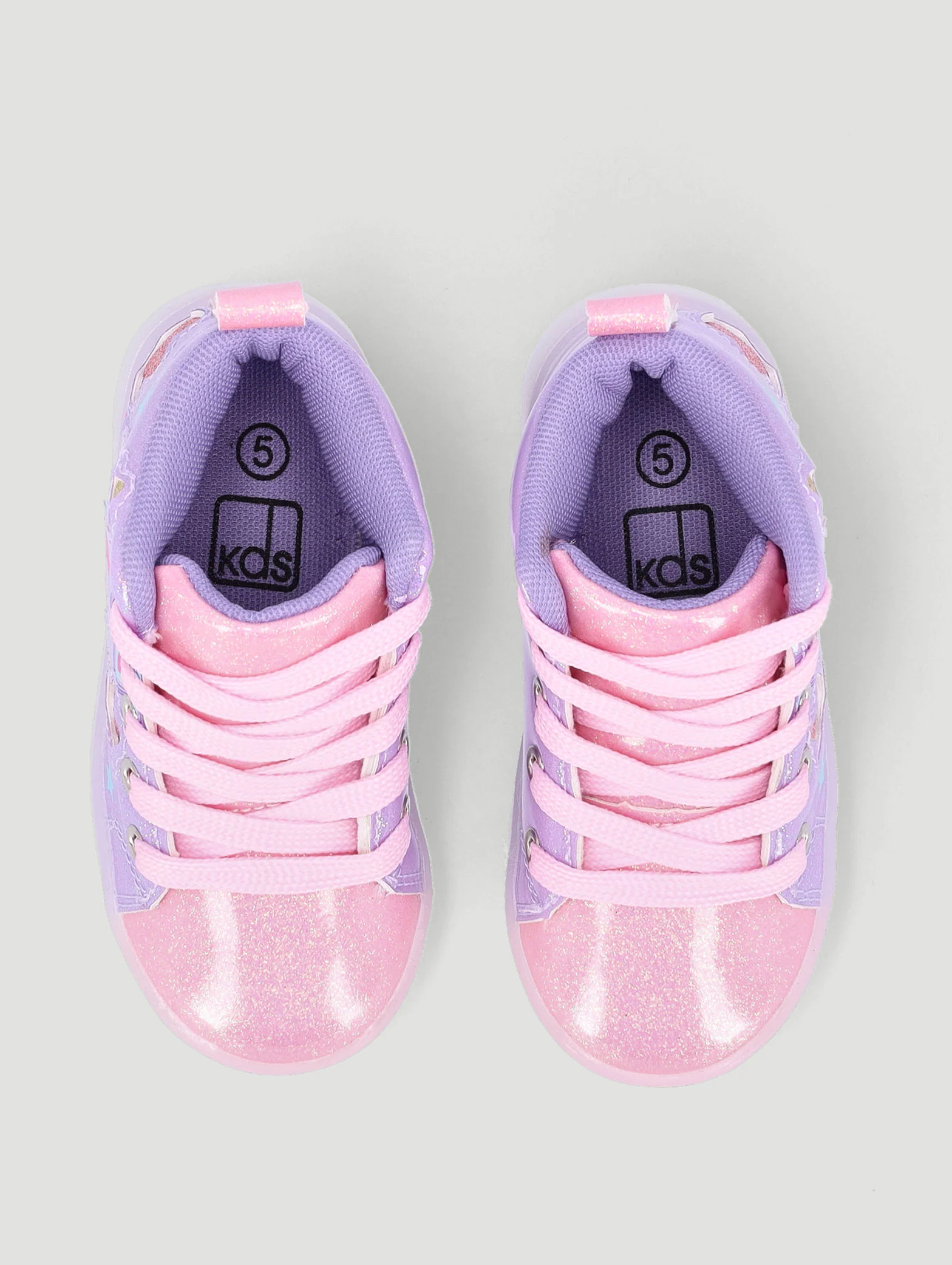Pre-Girls Star Light Up High-Top Sneaker - Lilac - Image 4