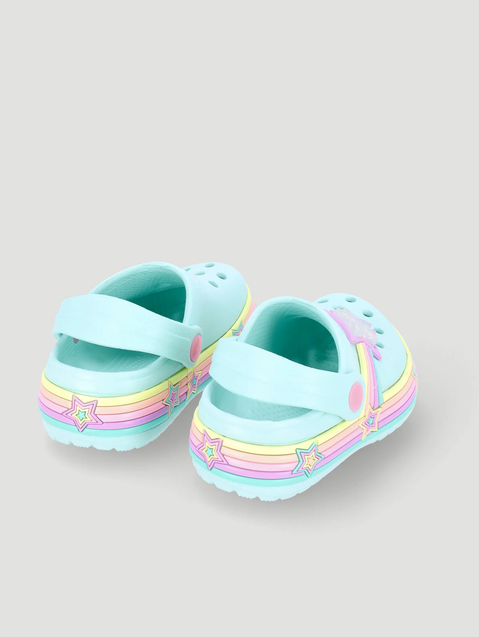 Pre-Girls Star Strip Clog - Mint - Image 2