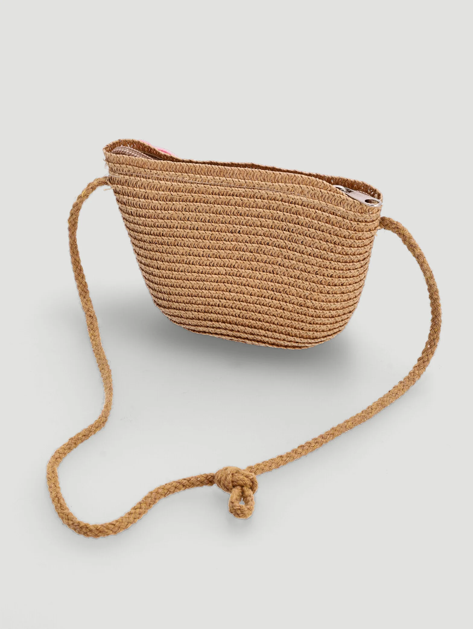 Pre-Girls Straw Hat Set With Bag - Brown - Image 3