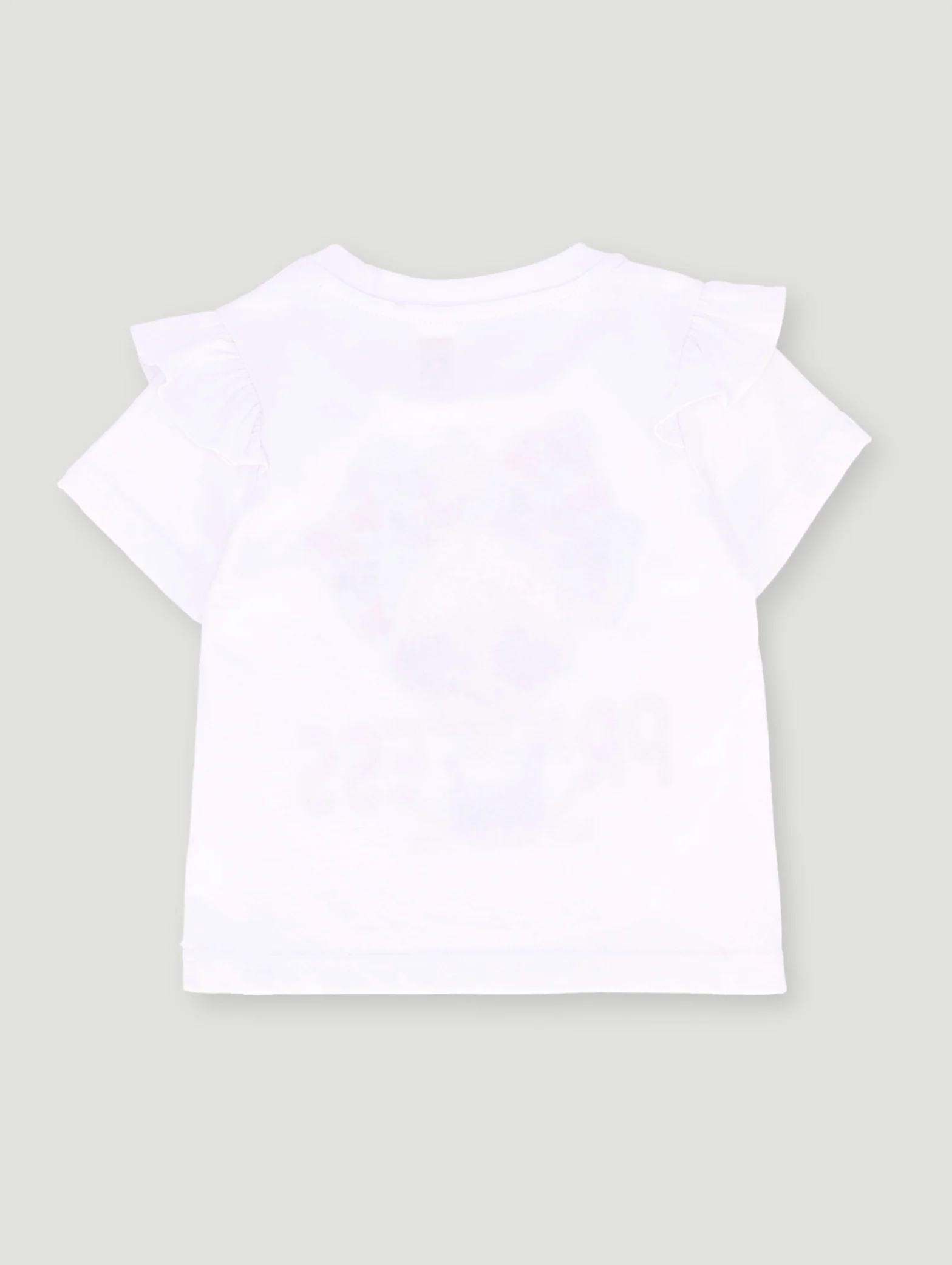 Pre- Girls Tee With Frill On Shoulder - White - Image 2