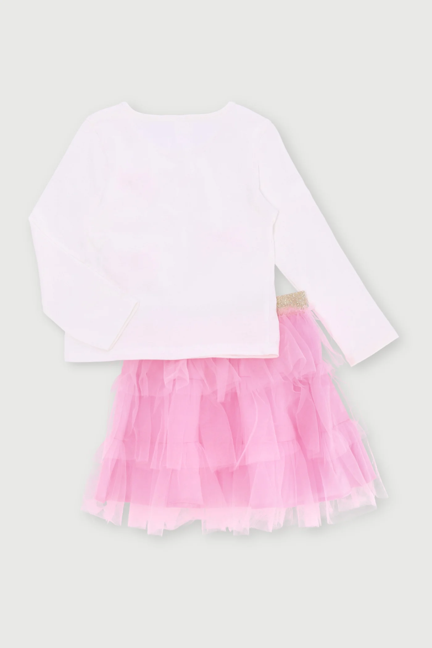 Pre-Girls Tutu Skirt With Bow Top - Cream - Image 2