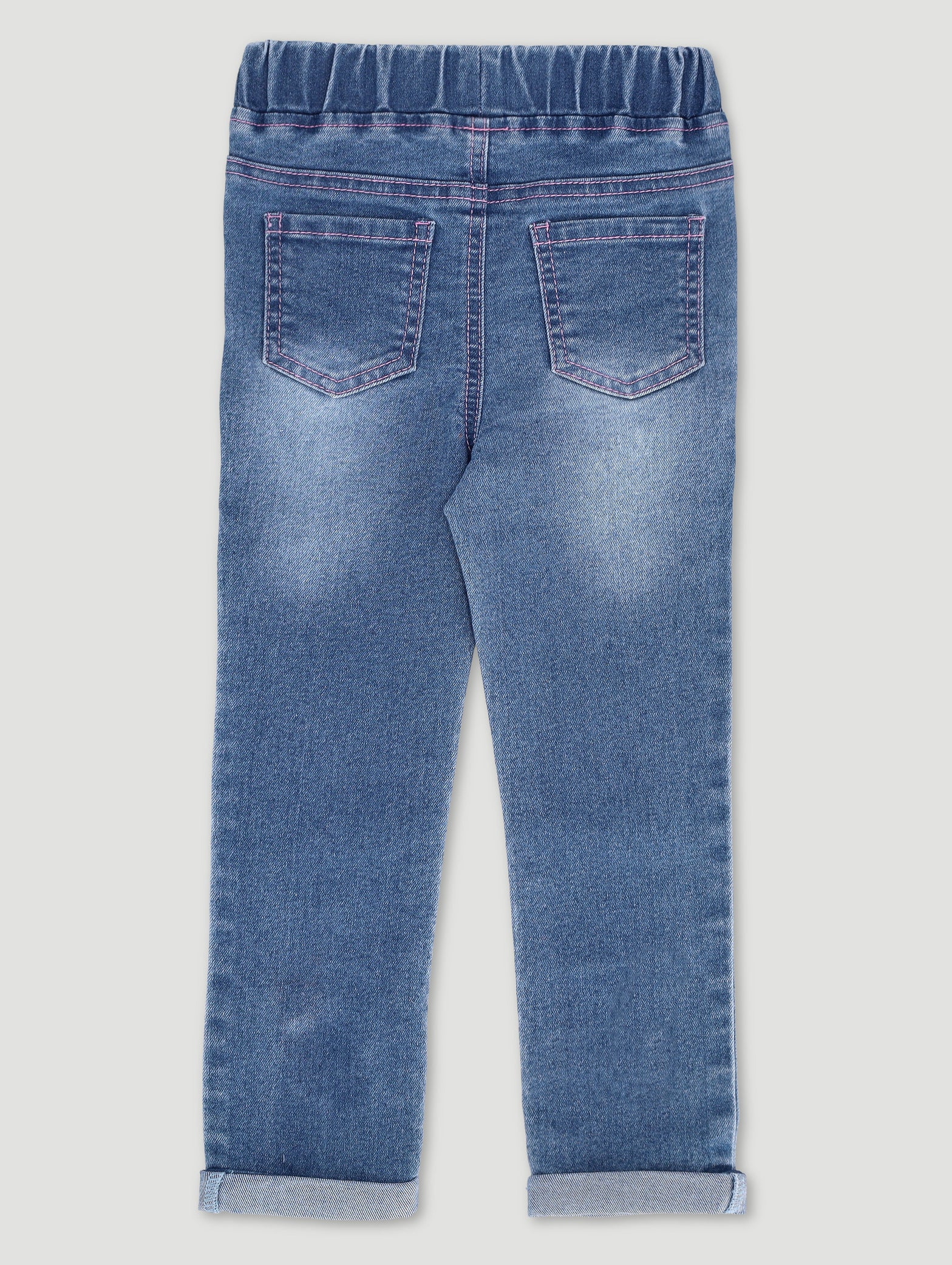 Pre-Girls Unicorn Applique Denim - Mid Blue - Image 2