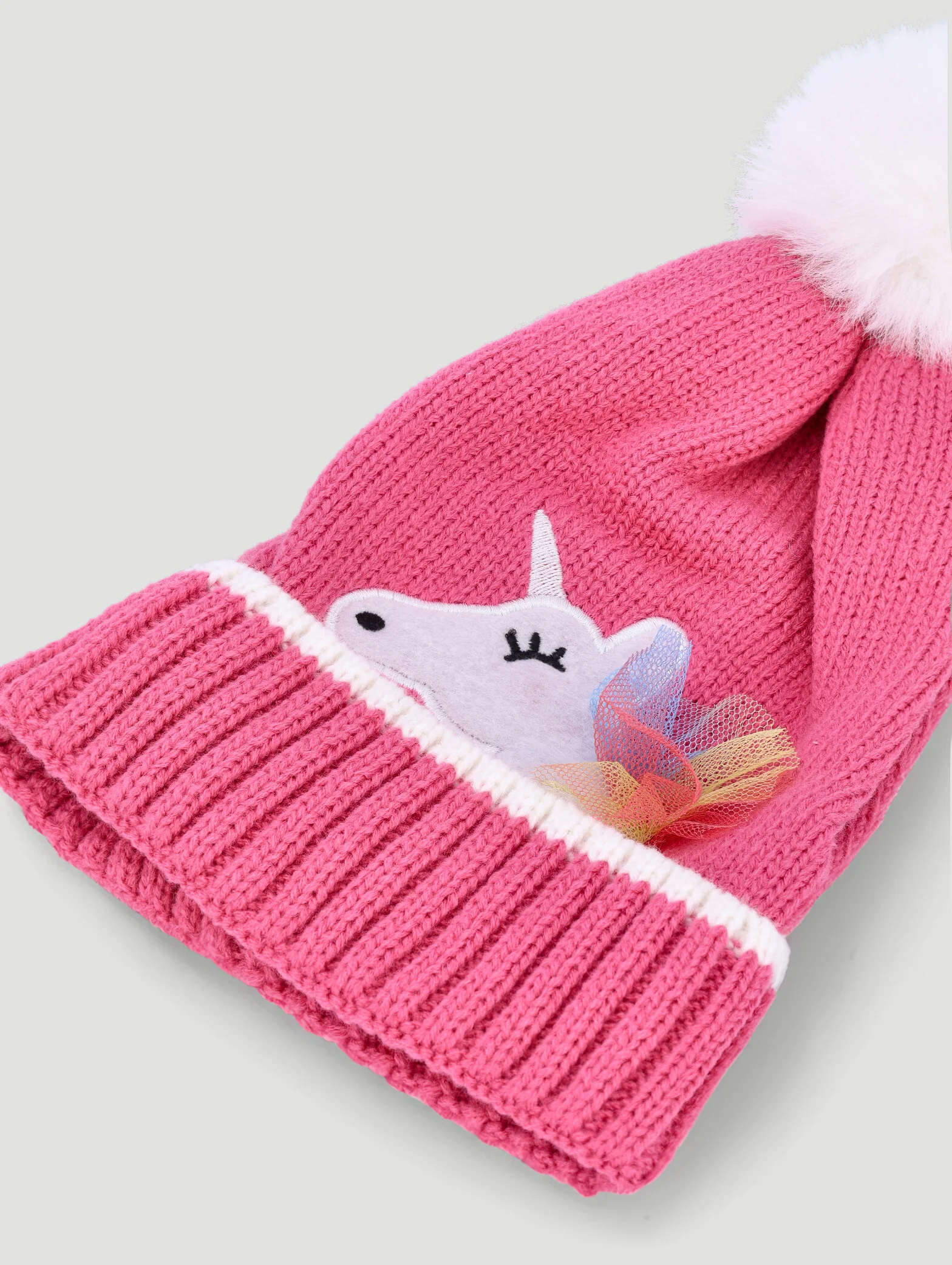 Pre-Girls Unicorn Beanie - Pink - Image 3