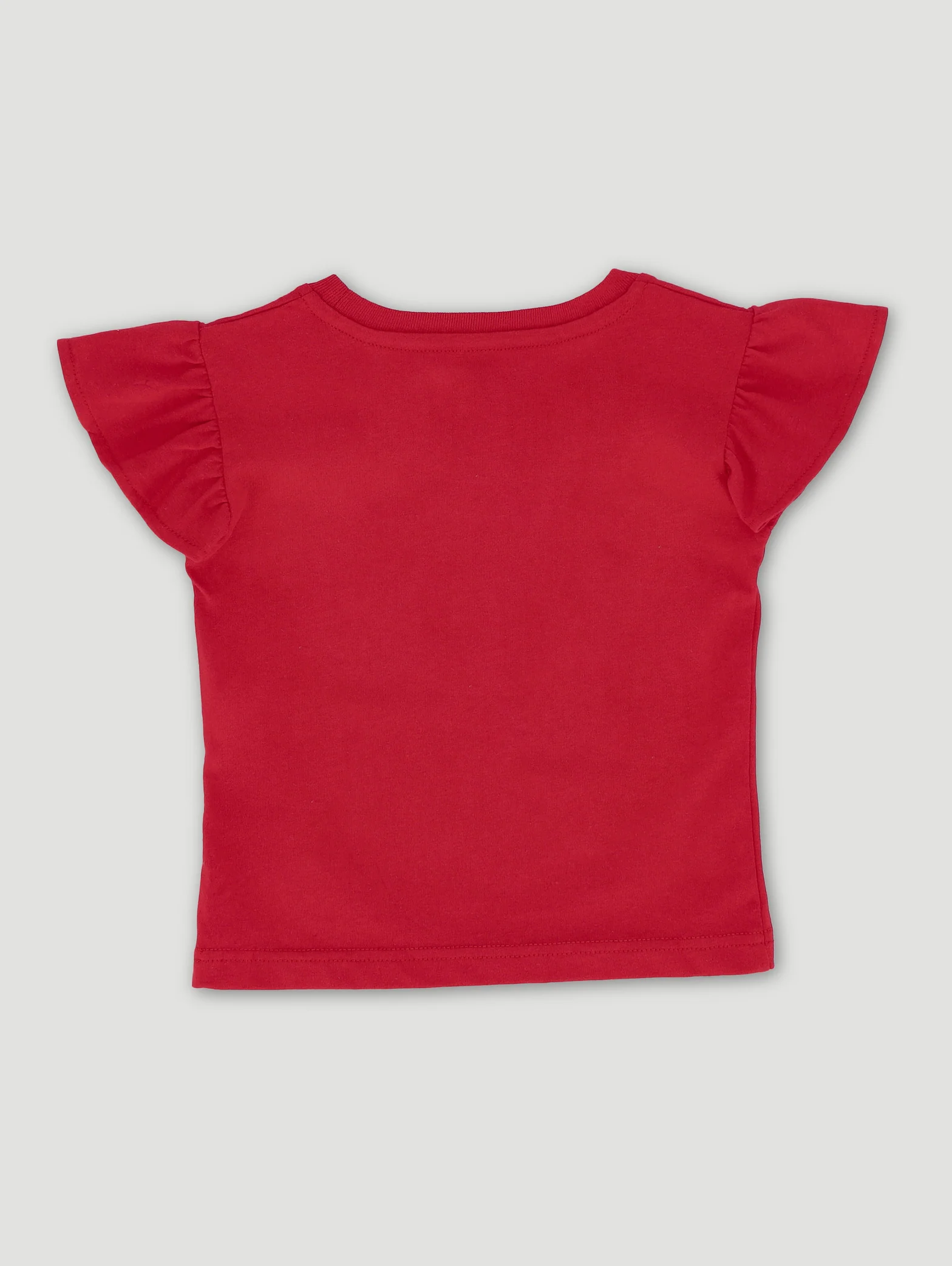 Pre-Girls Unicorn Christmas Tee - Red - Image 2