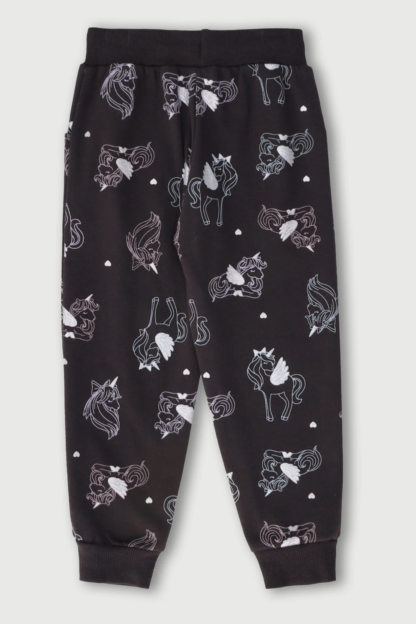 Pre-Girls Unicorn Jogger - Charcoal - Image 2