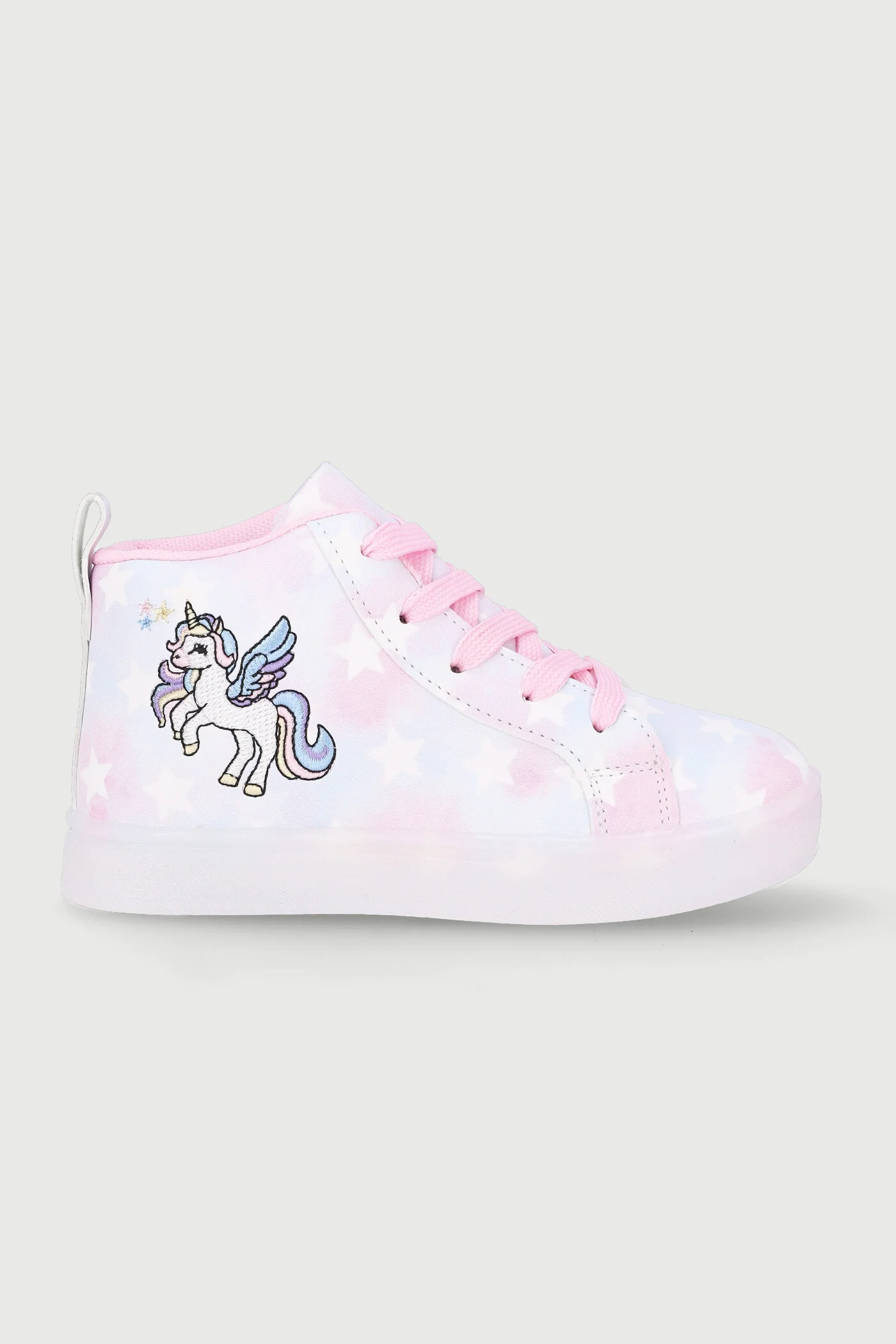 Pre-Girls Unicorn Light Up Hitop Sneaker - Multi - Image 3
