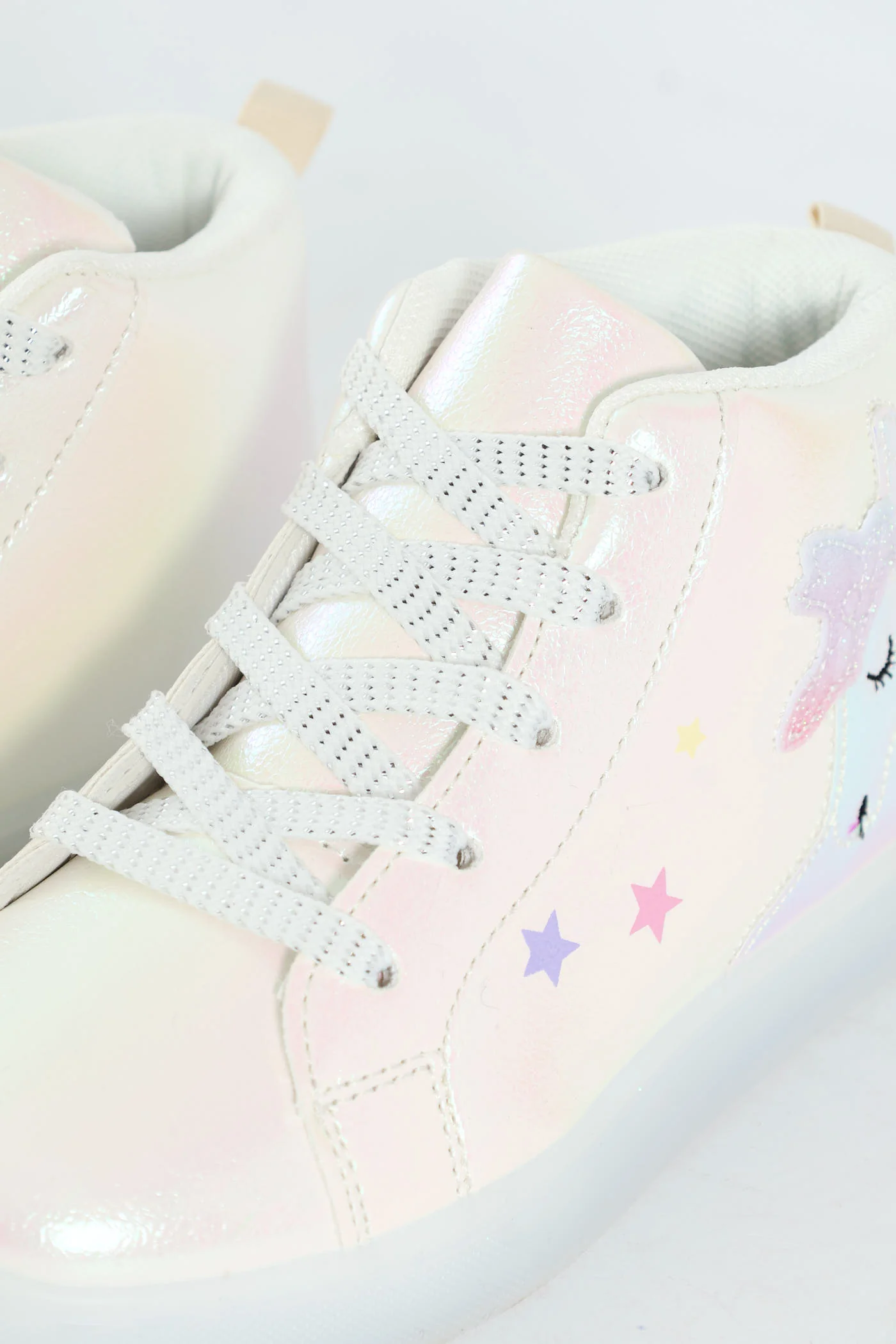 Pre-Girls Unicorn Light-Up High-Top Sneaker - White - Image 2