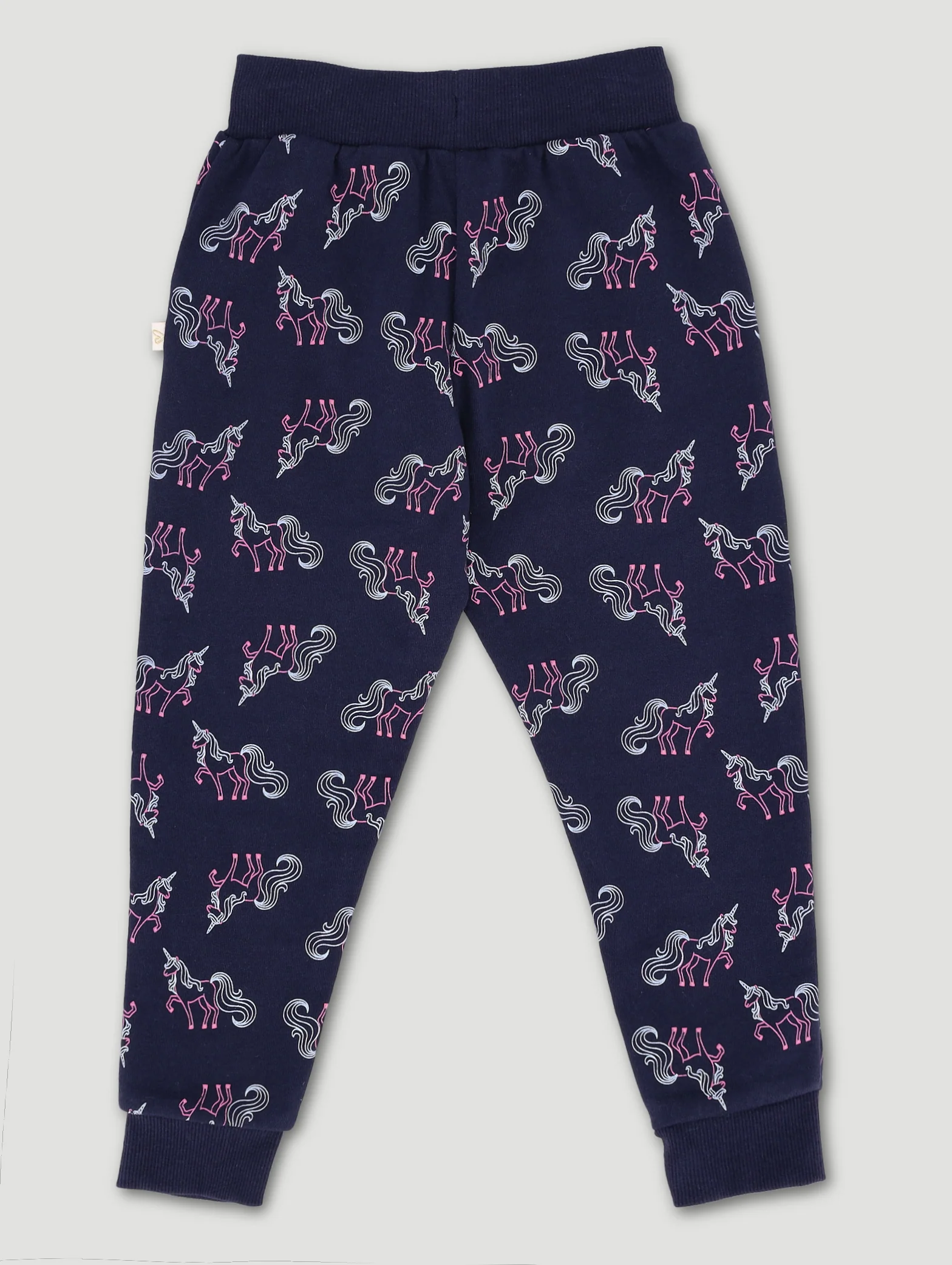 Pre-Girls Unicorn Print Jogger - Navy - Image 2