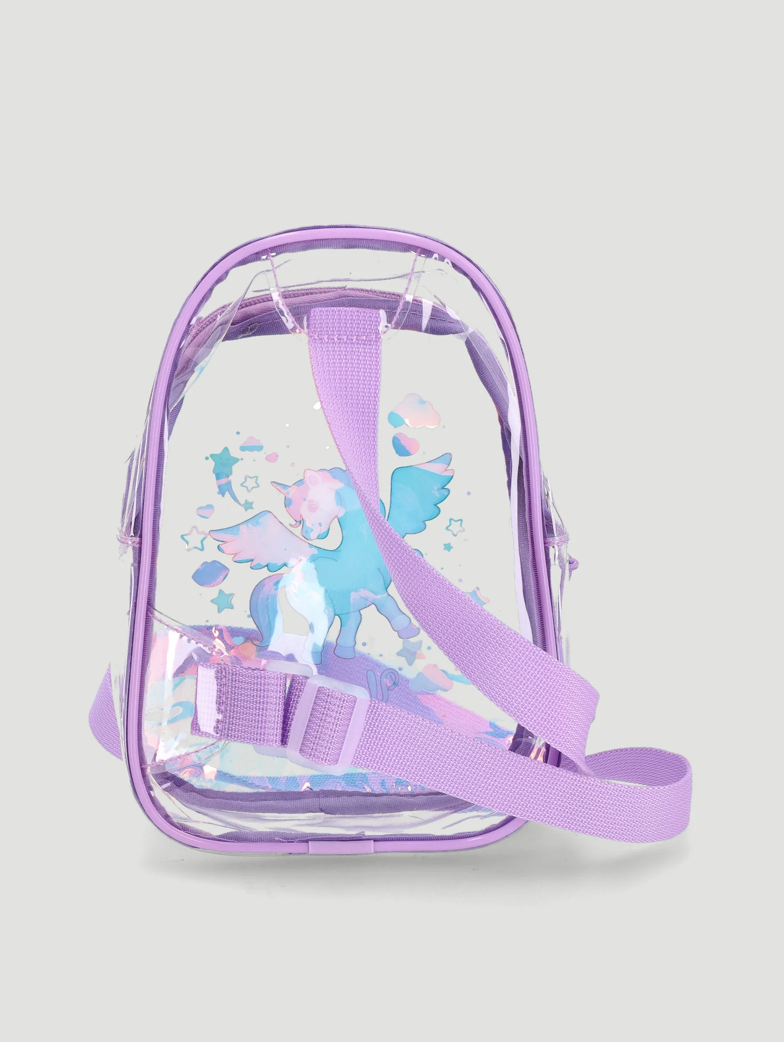 Pre-Girls Unicorn Pvc Shoulder Bag - Lilac - Image 3